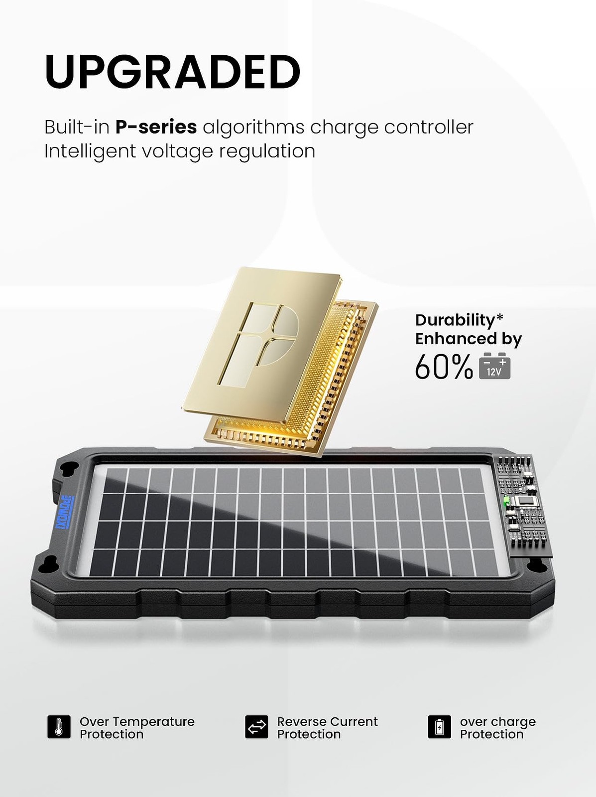 7.5W Solar Battery Charger Maintainer 12V for Car, Motorcycle, Boat, RV, Marine