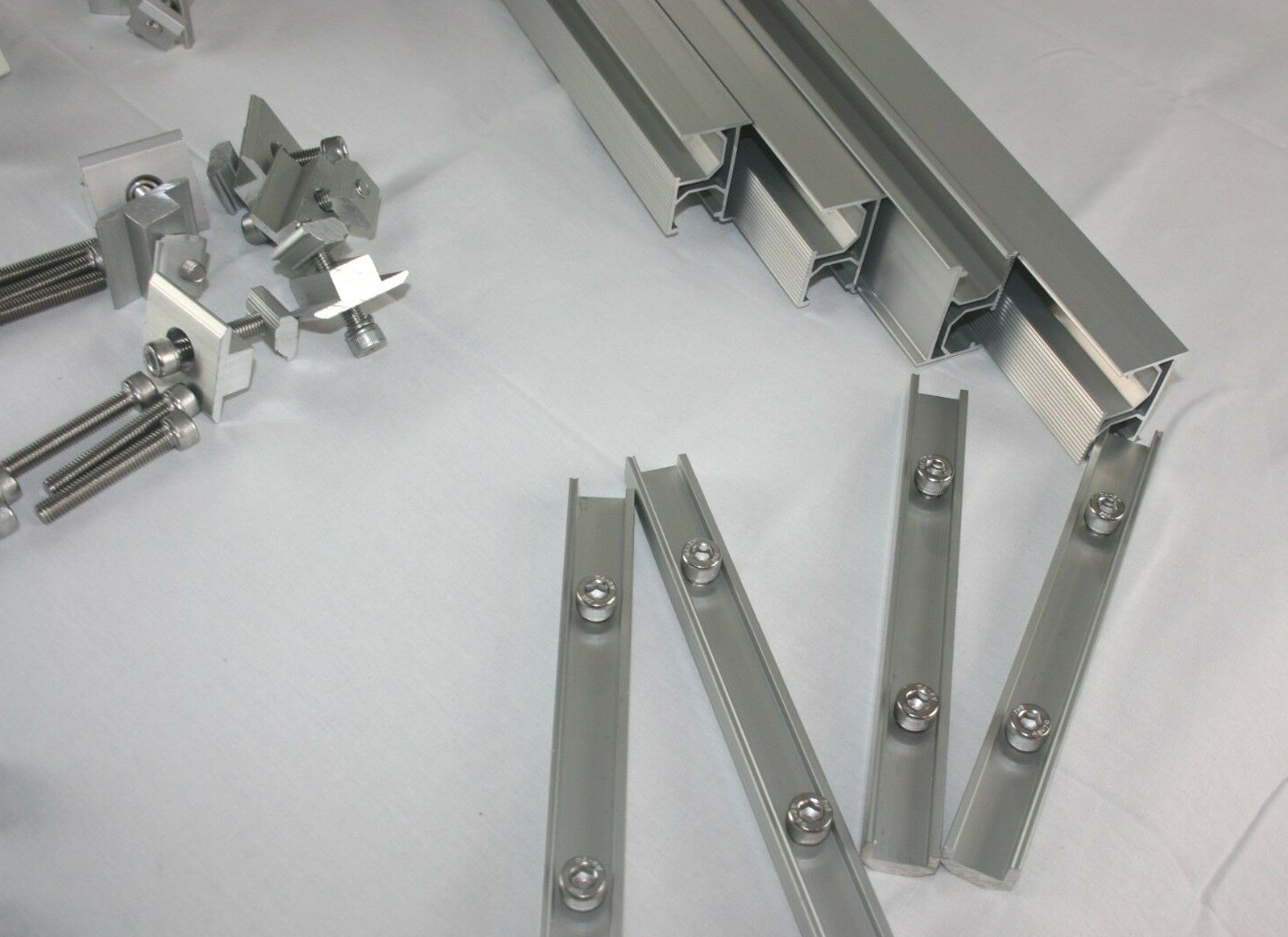 Solar Rail kit for 4 panels w/ clamps, L brackets w/7.3ft rails(not 3.6ft rails)