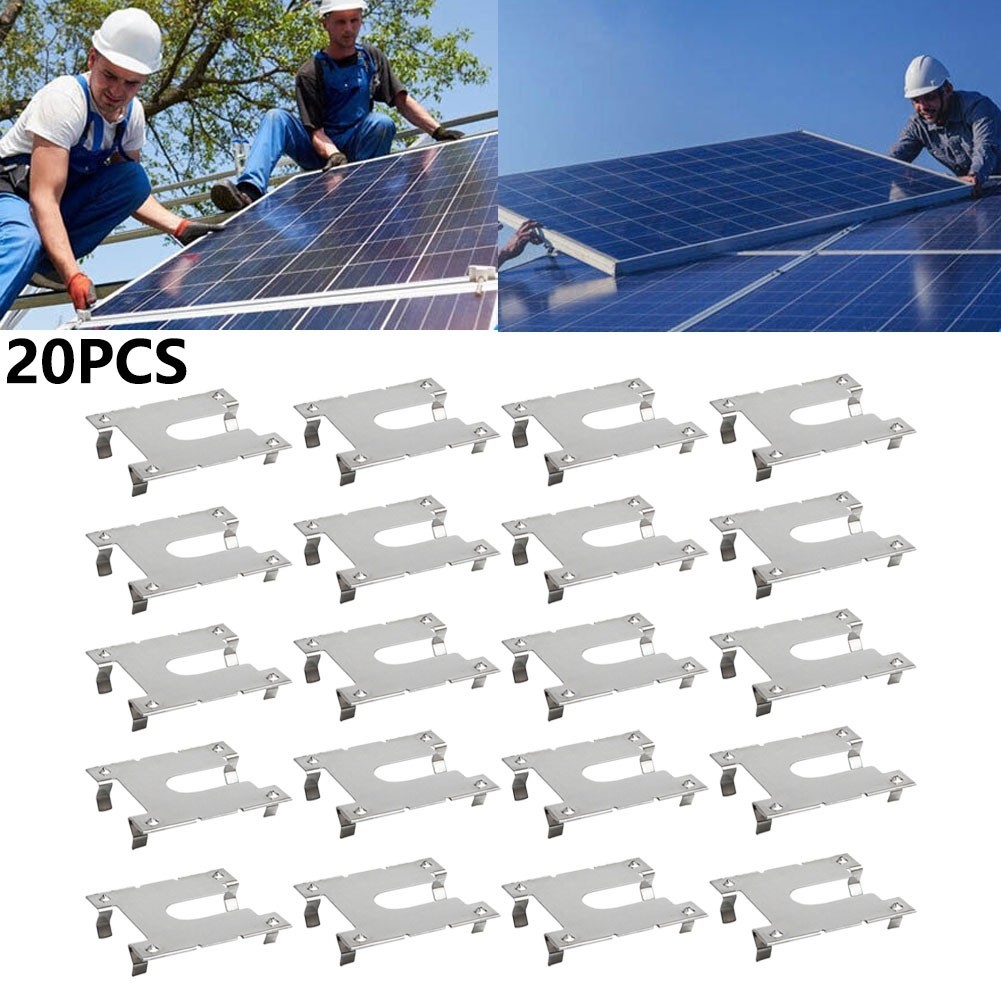 Solar Energy Grounding Lug Silver Solar Panels Stainless Steel 20pcs Earth Plate