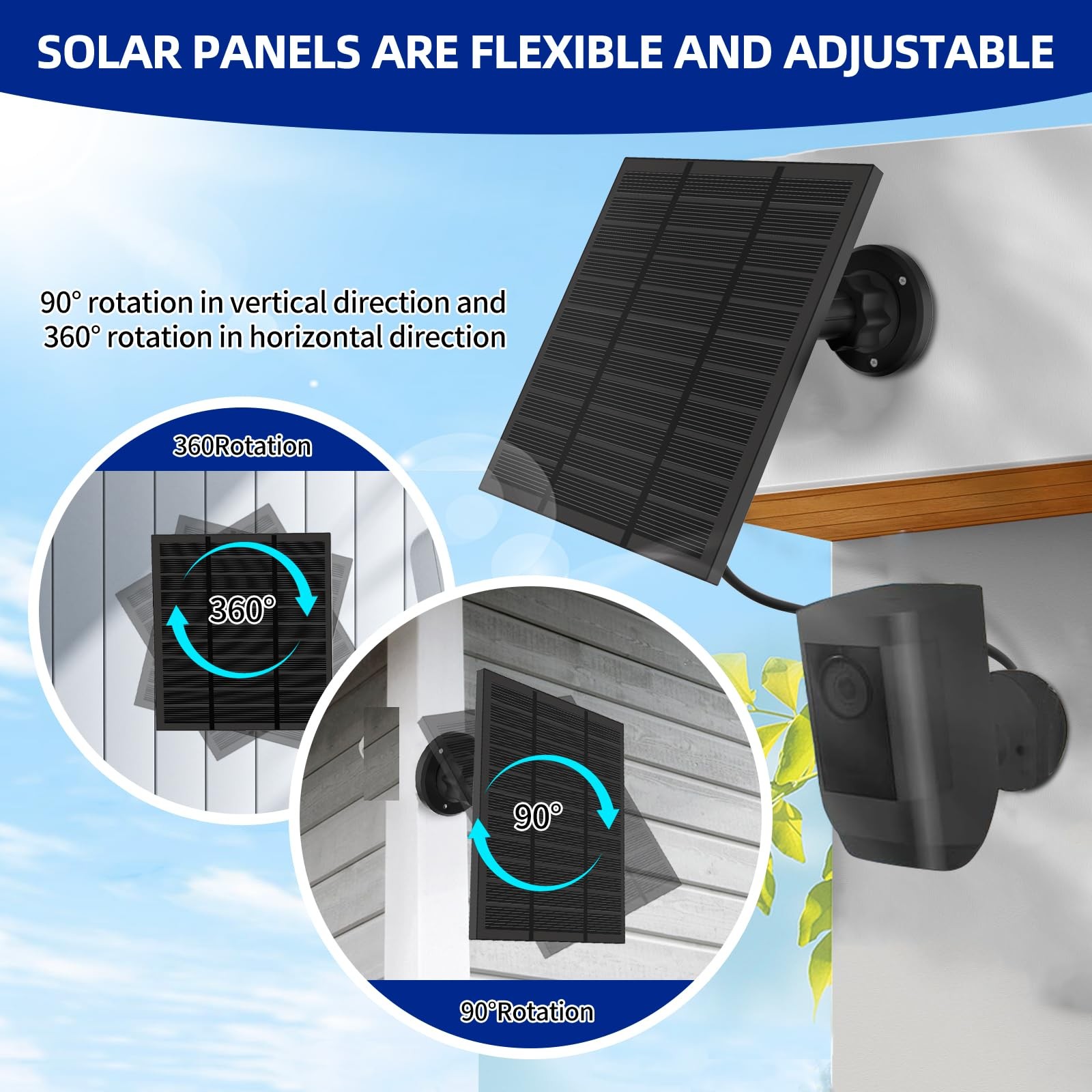 for Ring Solar Panel Outdoor Cam Plus,Stick Up Cam Pro, Outdoor Cam (Stick Up…
