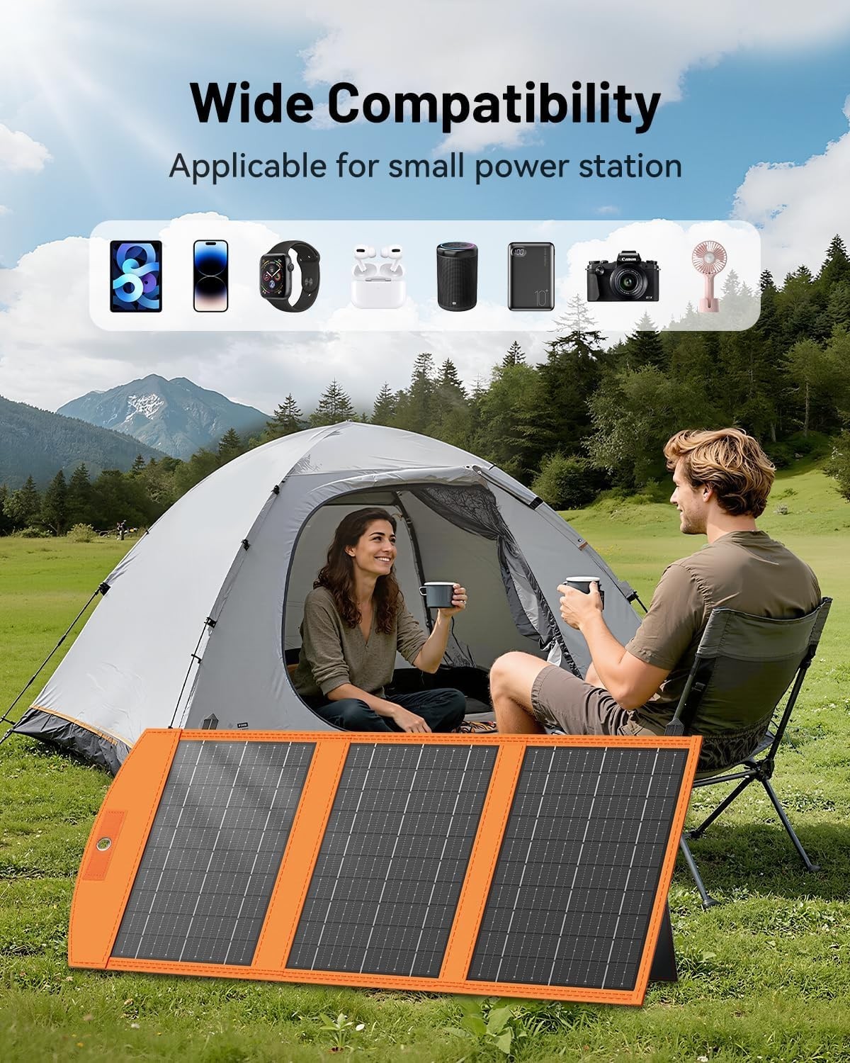 Solar Panels 30W Portable Foldable Solar Charger with 5V USB-A and USB-C Fast…
