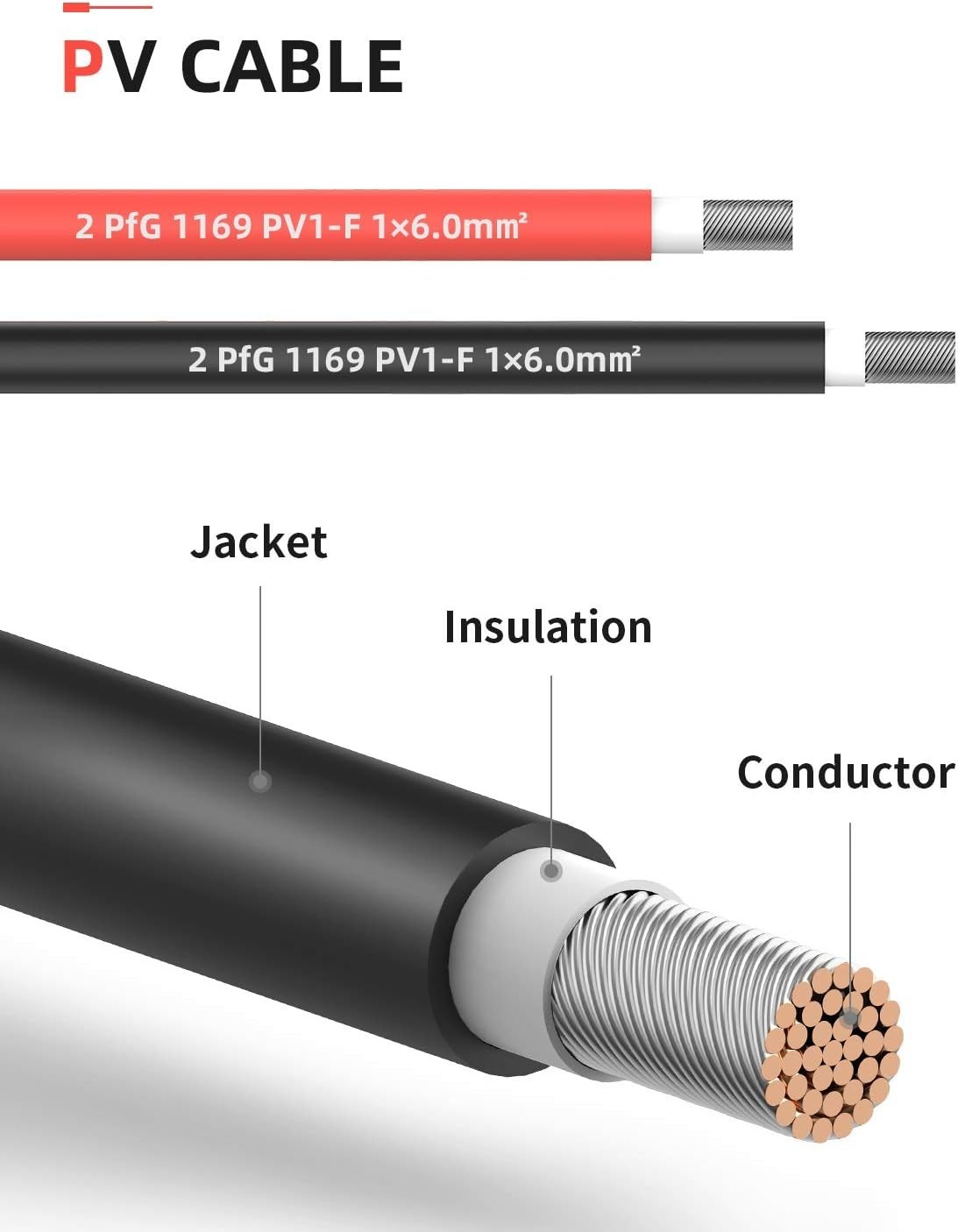 50FT 10AWG Solar Panel Extension Cable – Copper with Adaptive Connectors