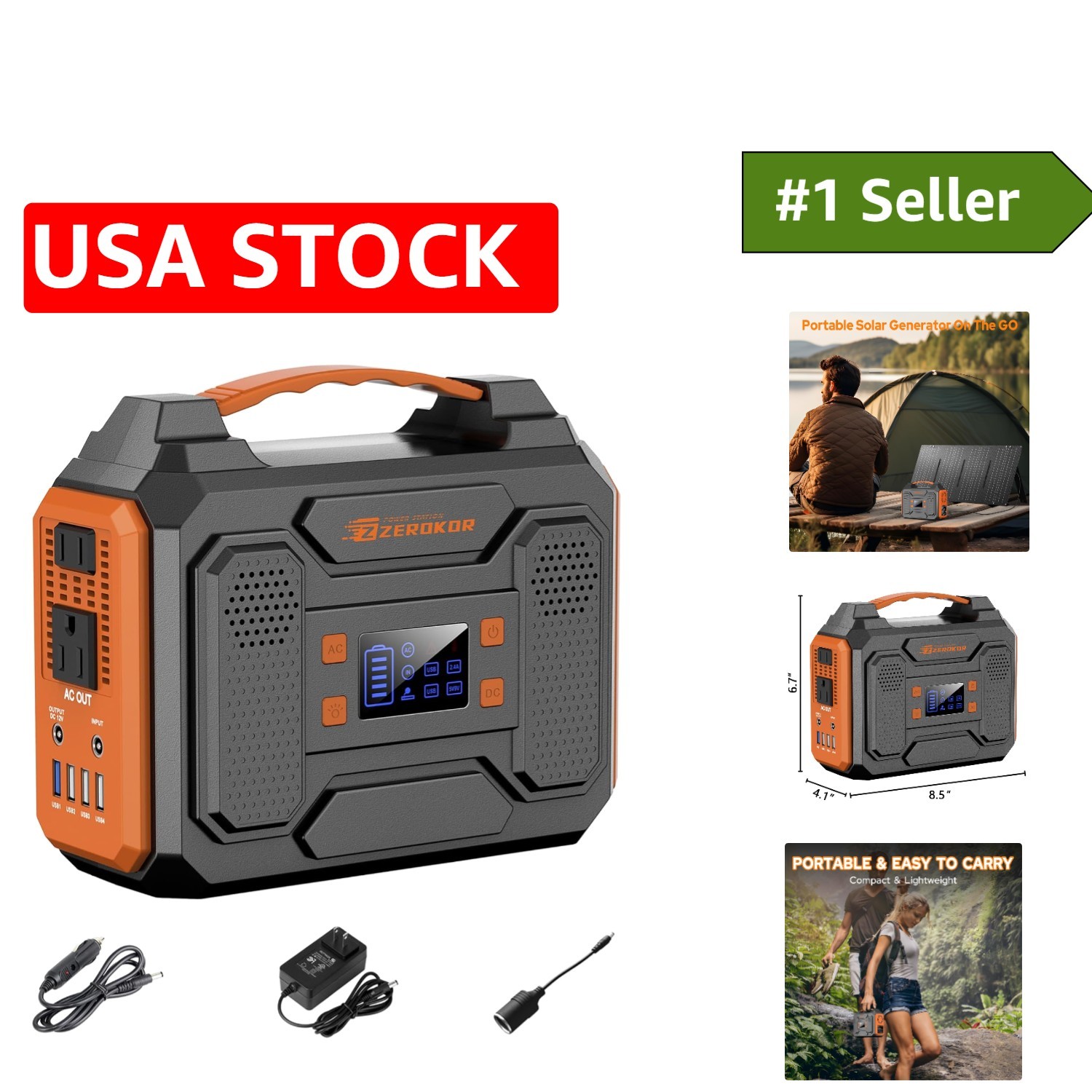 Durable 300W Portable Power Station with LED Flashlight – For Outdoor Adventures