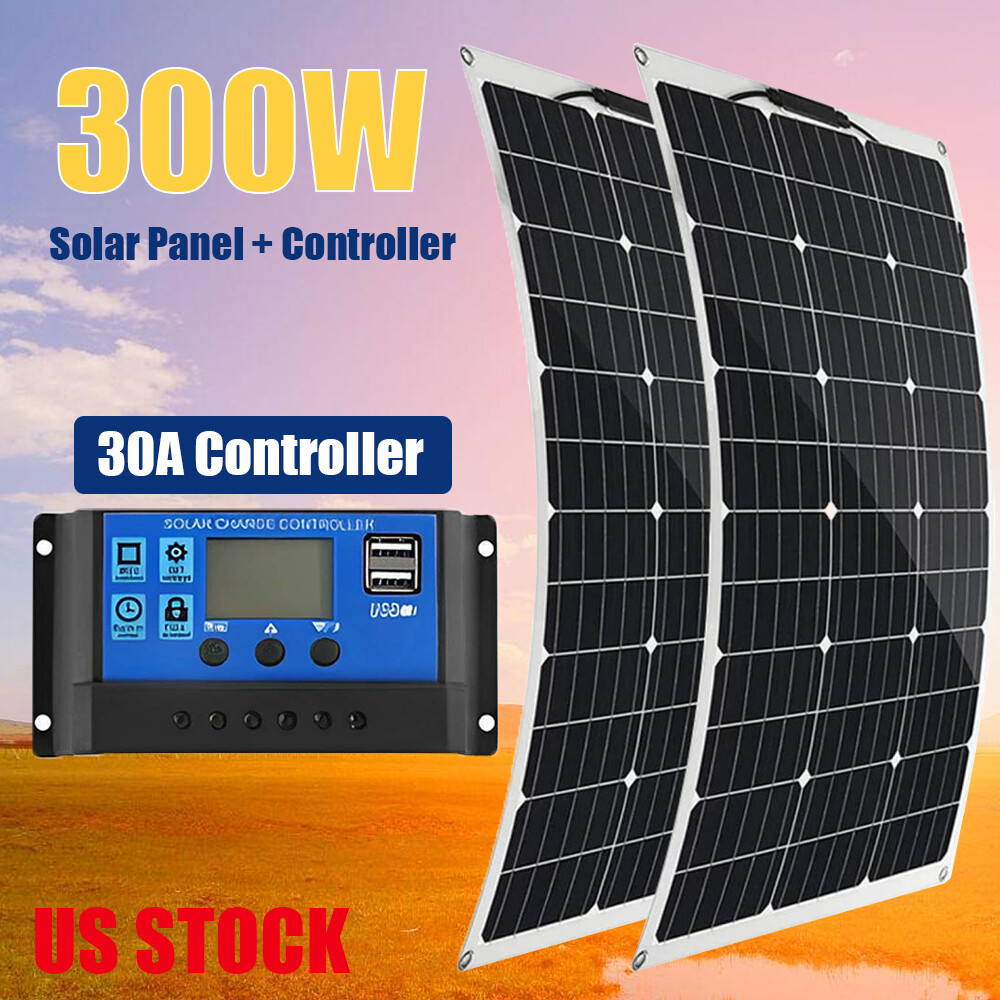 30A PWM Charge Controller For Mono Fixed Carava 300W Solar Kit Monoctrystalline