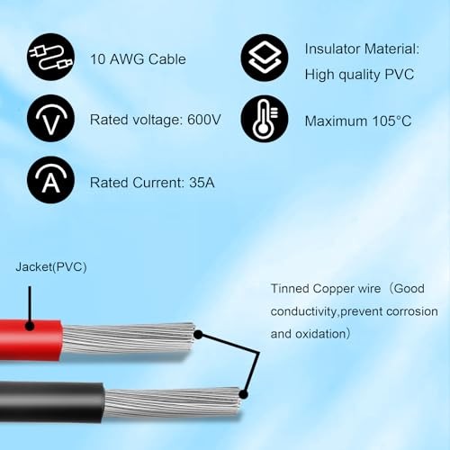 MOOKEERF Solar to XT60i Cable 75FT Extension Adapter