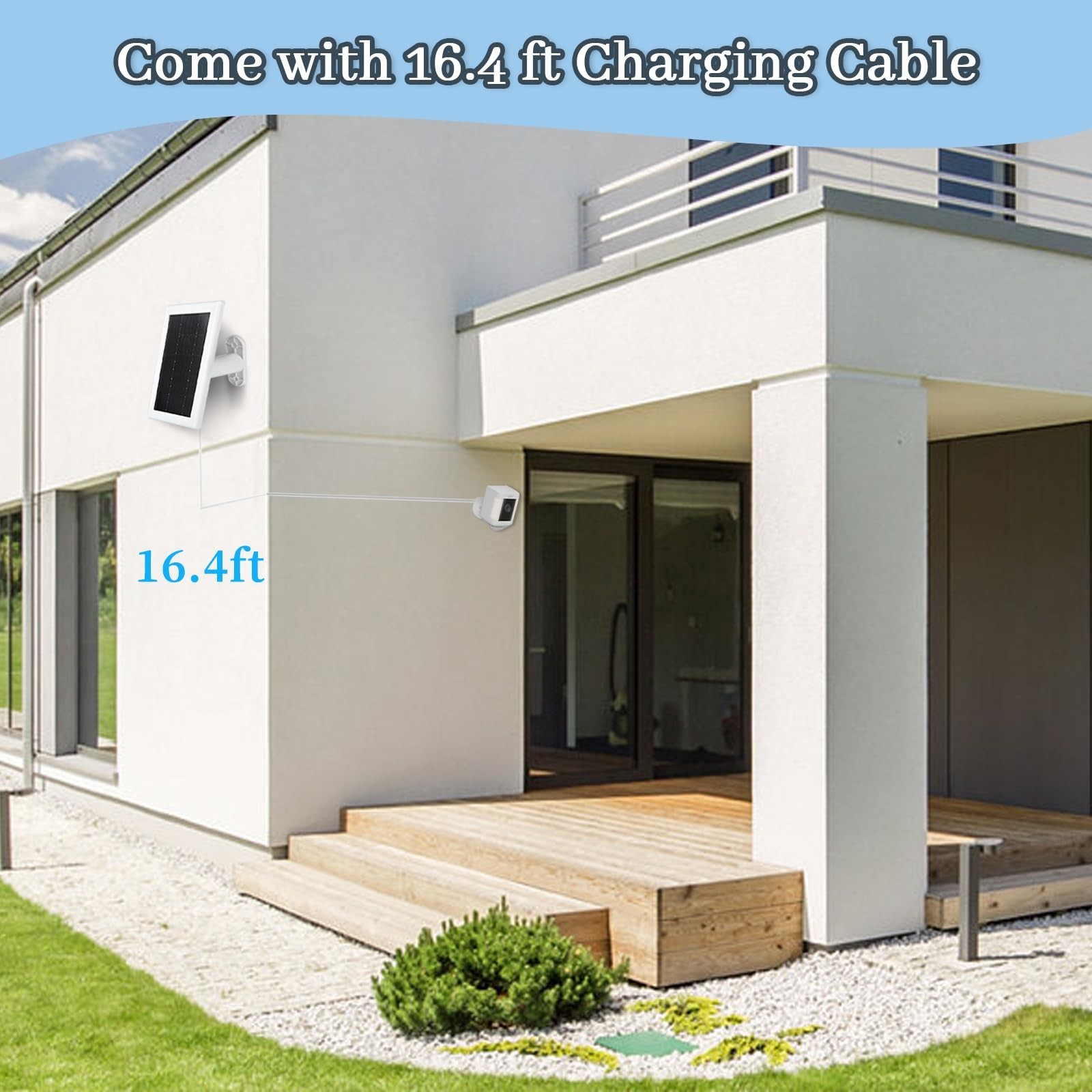 Ring Camera Solar Panel Charger, 5V Solar Charger Compatible with Ring Spotli…