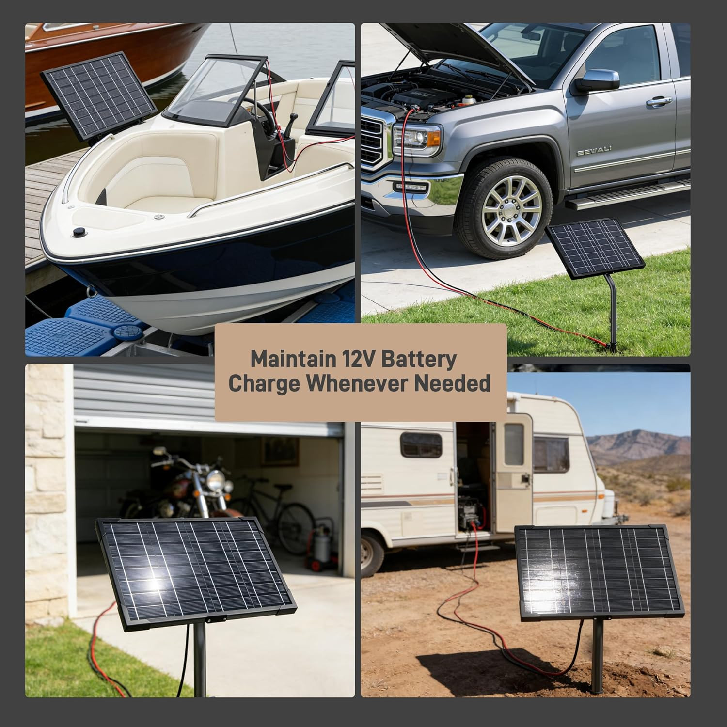 12V Gate Opener Solar Panel：10W Solar Panels Kit for Electric Fence with Smart M