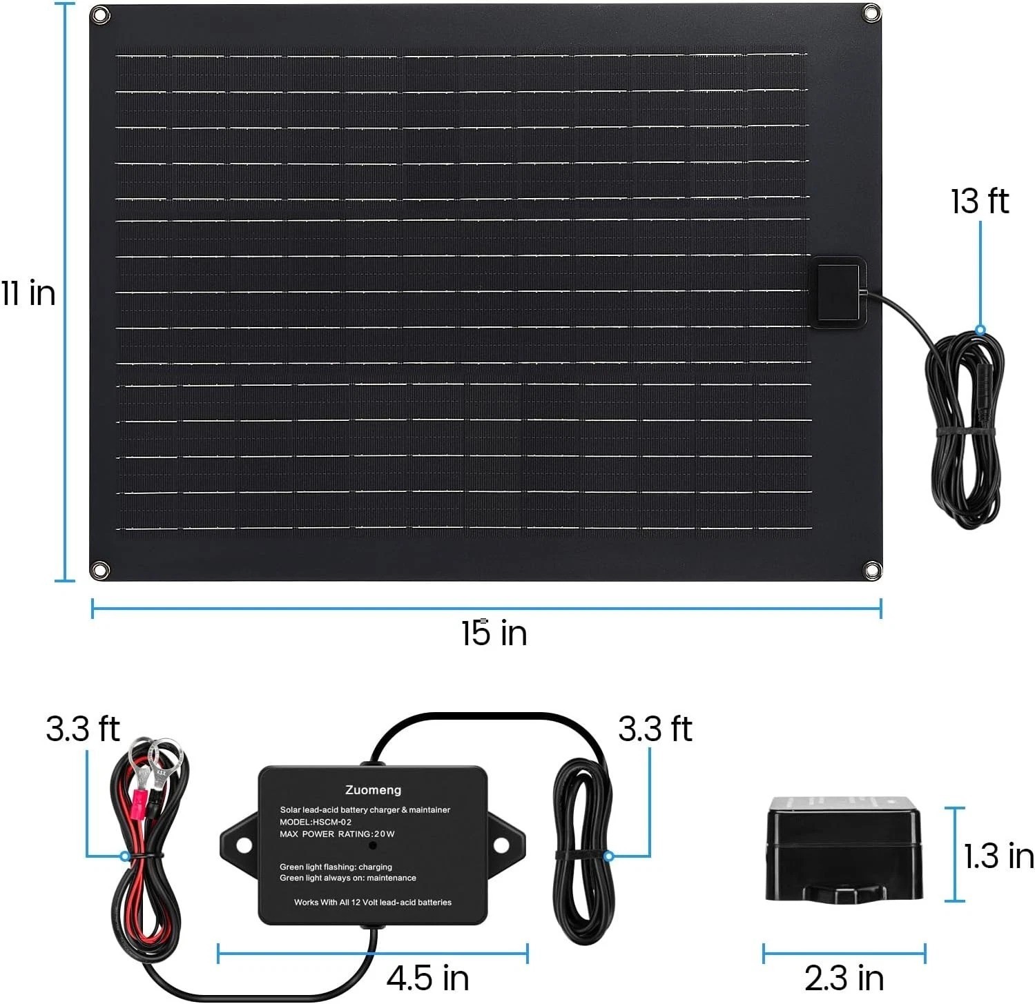Solar Battery Charger Maintainer, 20W Solar Panel Kit for Dump Trailer Built….