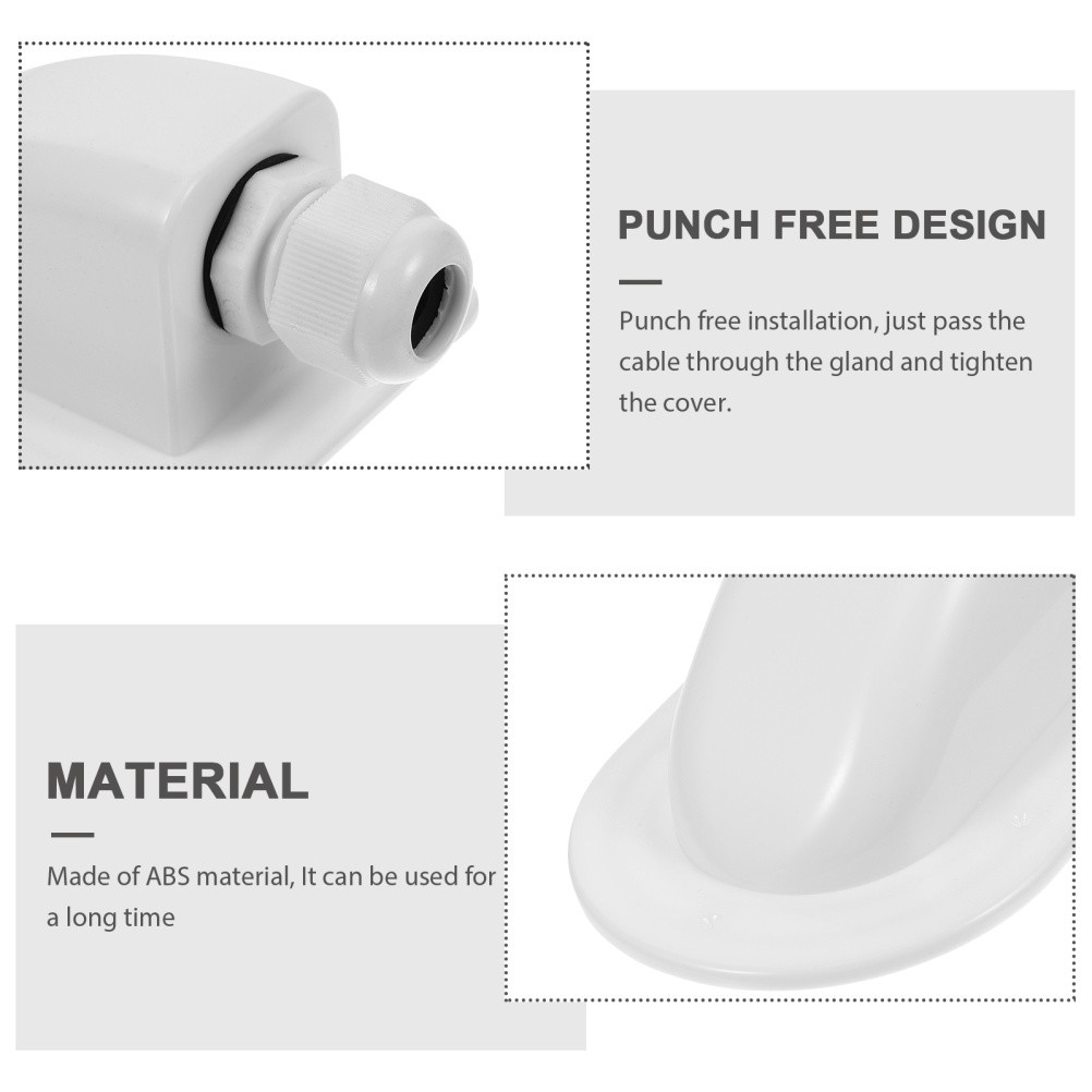 Solar Cable Entry Box ABS Waterproof Single Hole Wire Entry Case for RV Panels