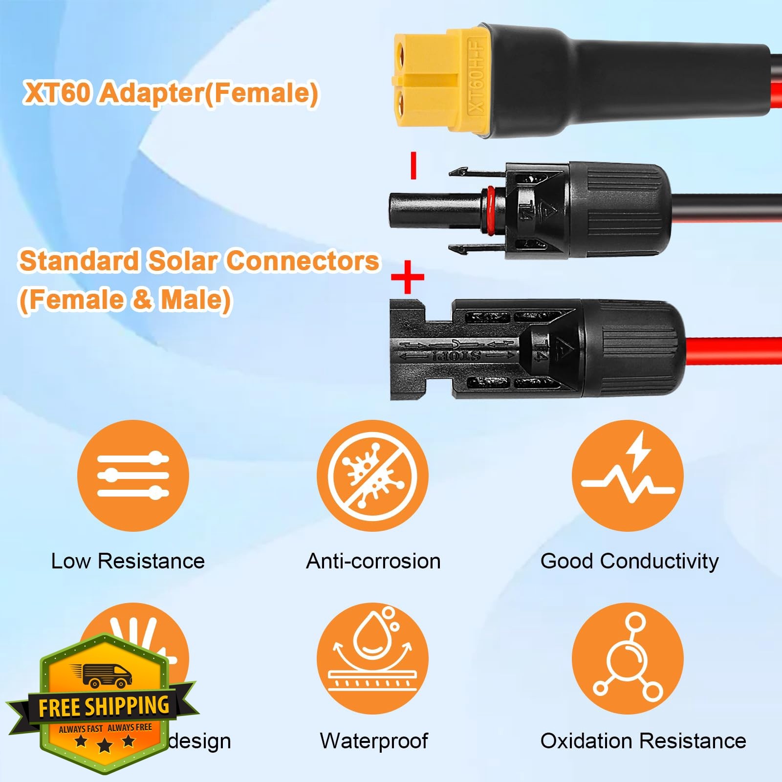 Kimbluth XT60 Solar Extension Cable 10 AWG 35FT