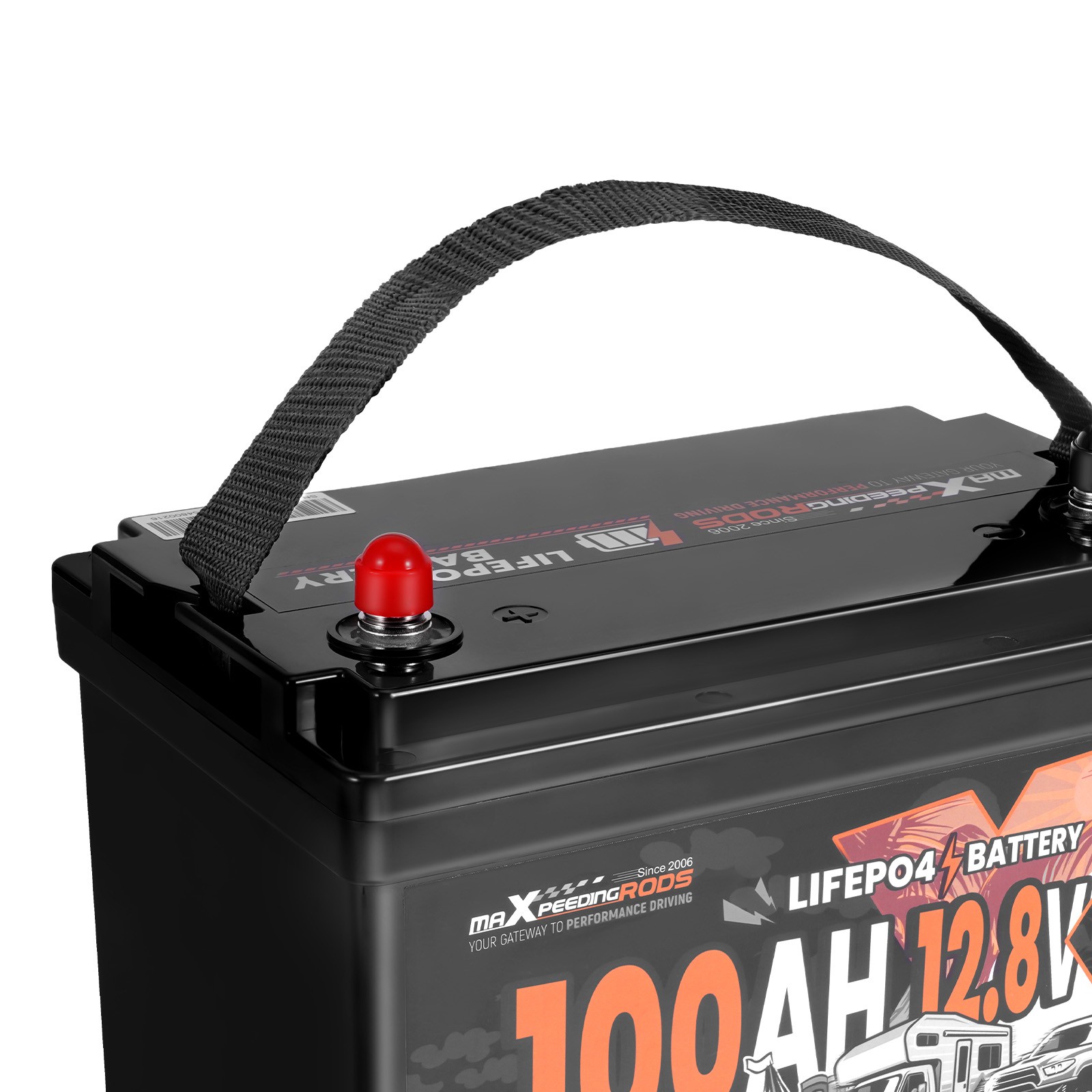 Marine Boat Battery 12V 100Ah LiFePO4, Built-in BMS, Expandable 20.48kWh