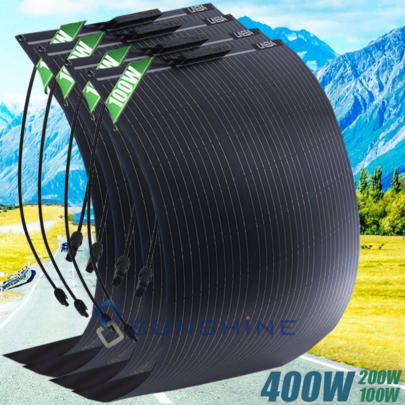 400W Mono Solar Panel 12/24V Power Charging Battery Home Boat PV RV Car Off-Grid