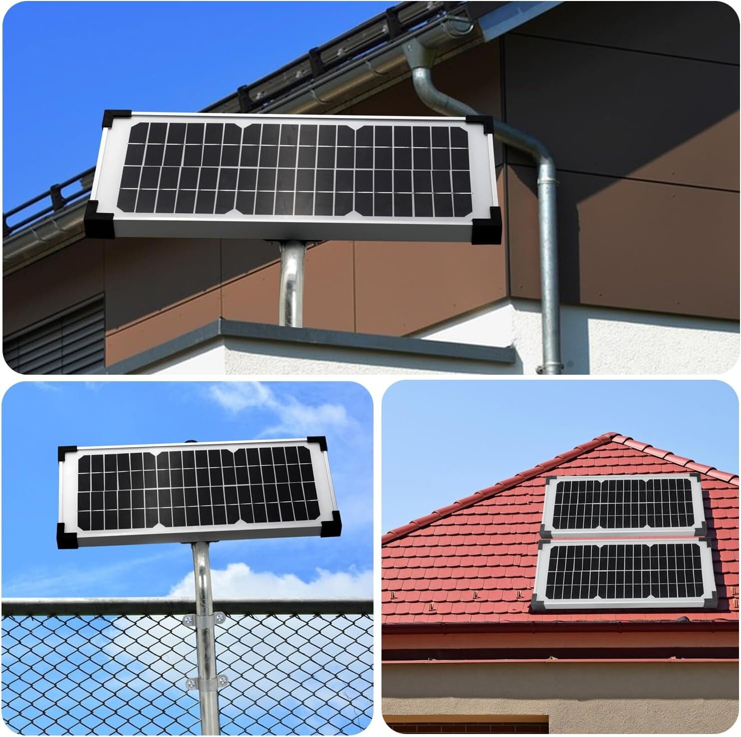 FM123 10 Watt Solar Panel Kit, Fit for Mighty Mule Automatic Gate Openers