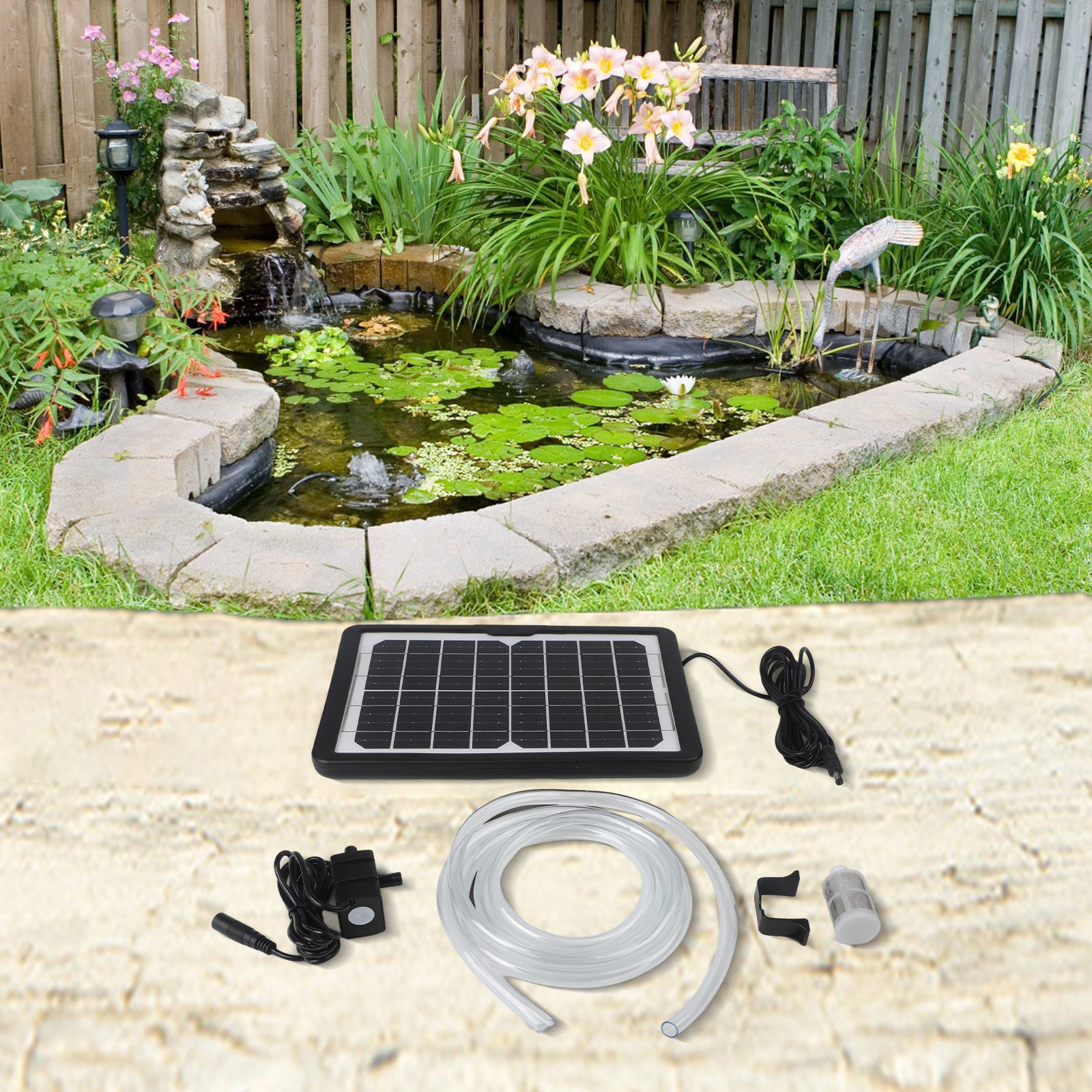 Adjustable Solar Panel Water Pump for Optimal Oxygen Distribution in Ponds