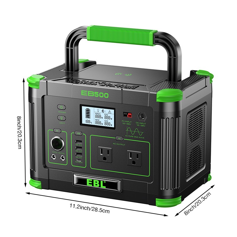 500W 519Wh Power Station Portable Solar Generator RV Backup Battery Camping