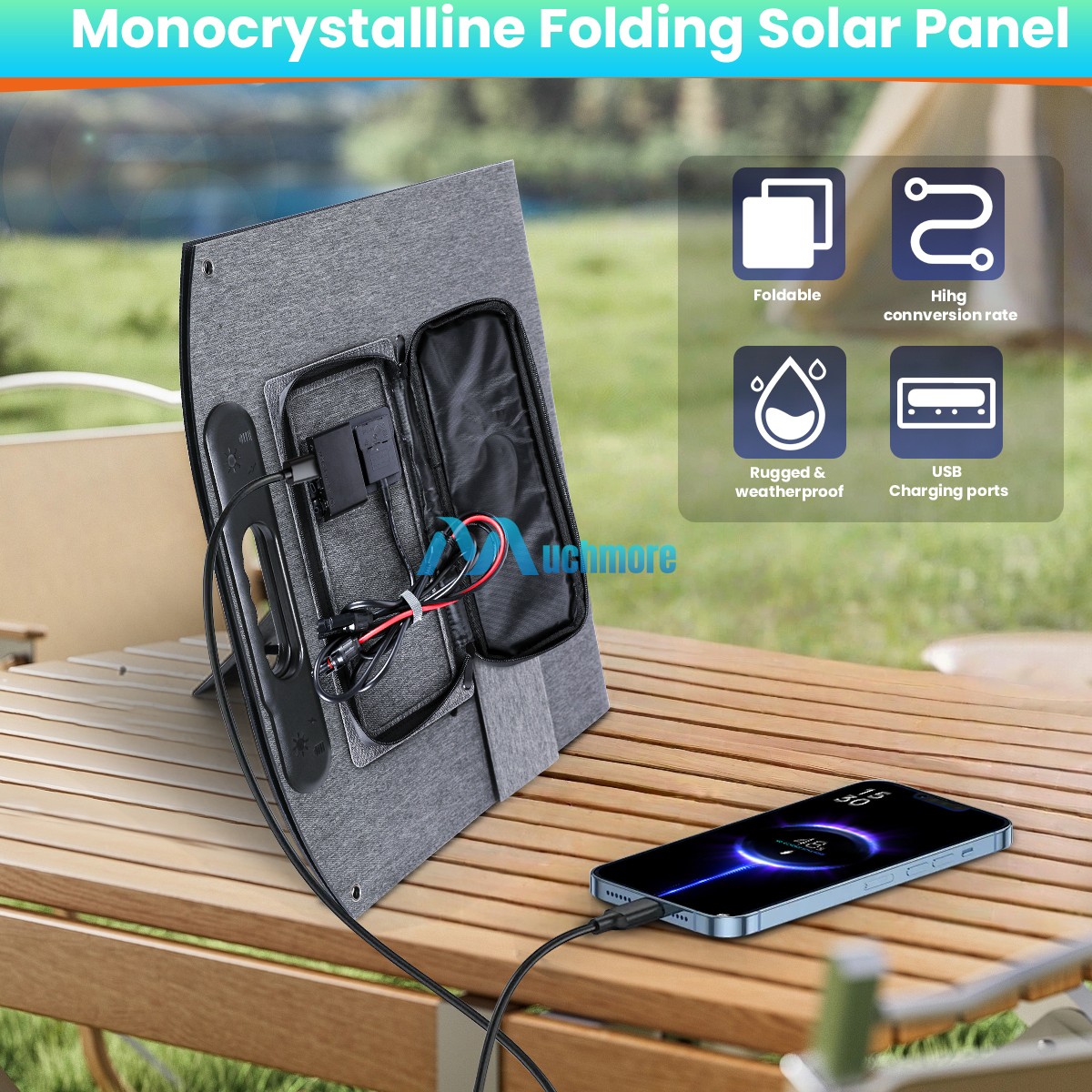 Foldable Portable Solar Panel 200W 400W IP68 for Power Station RV Caravan Boat