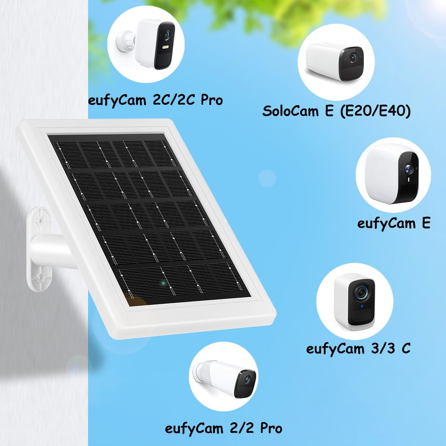 Solar Panel Charger,Solar Panels for Security Camera, Solar Panel with Micro USB