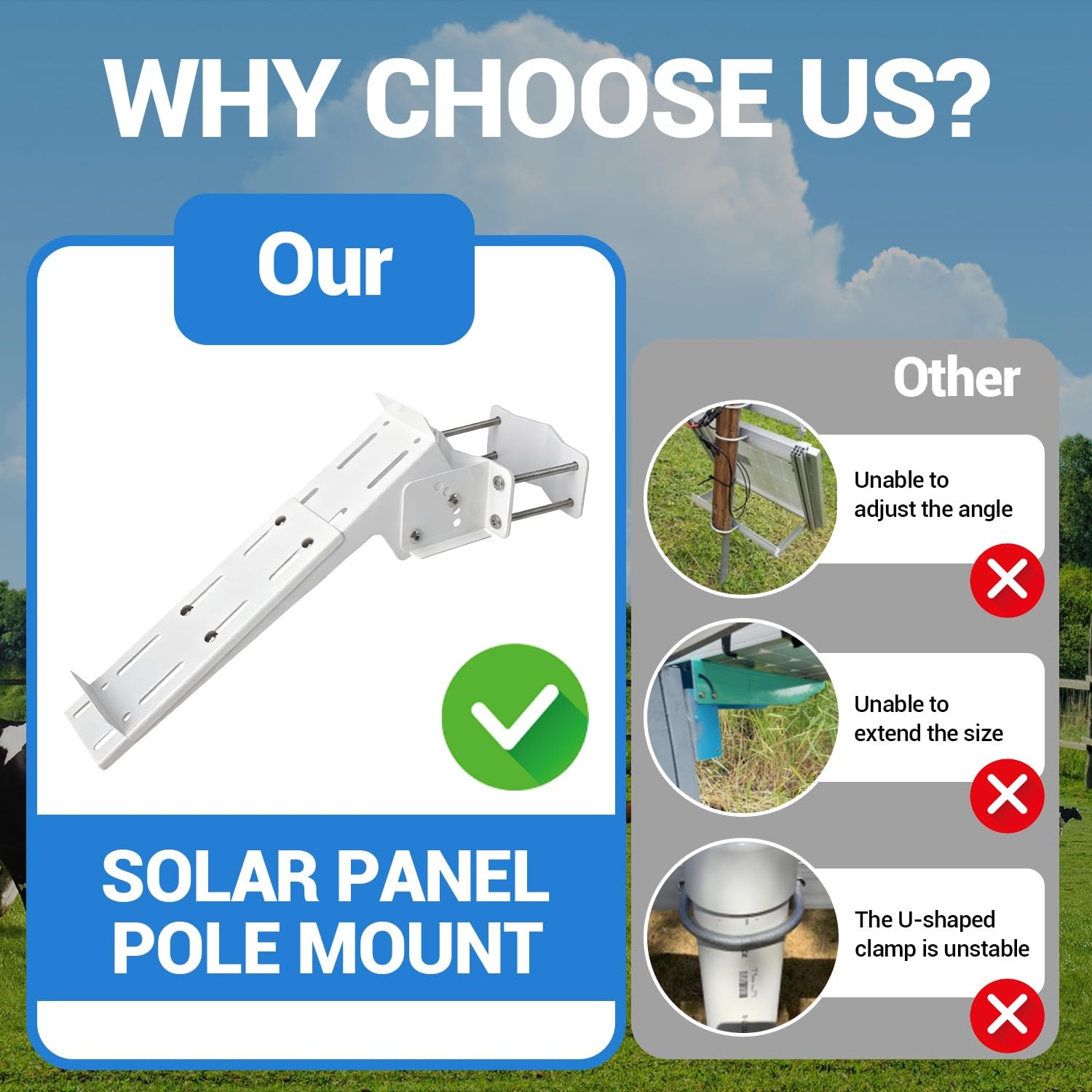 Solar Panel Pole Mount, Solar Panel Mounting Brackets, Solar Panel Mount, wit…