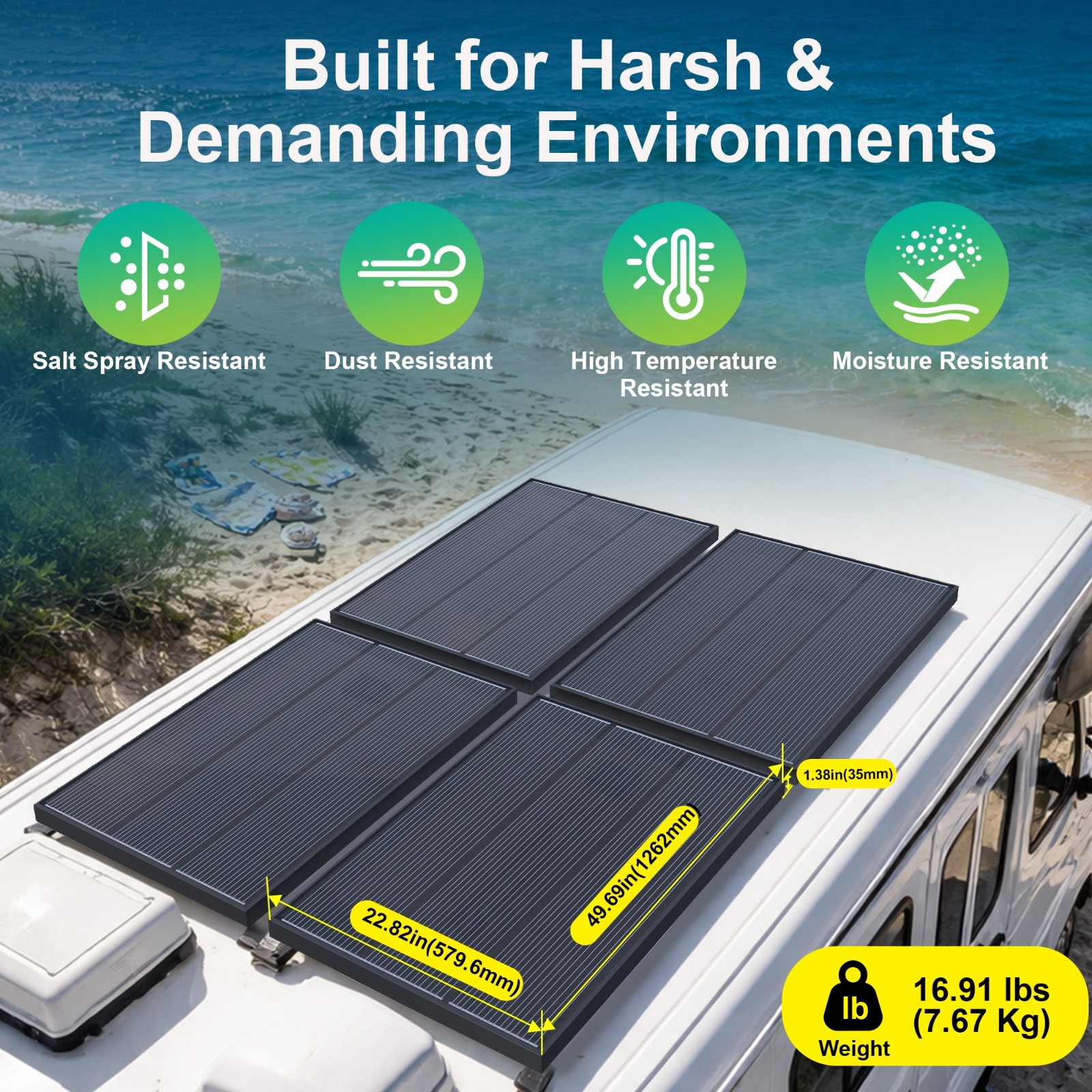 ACOPOWER 150W 12V Bifacial Solar Panel 16BB N-Type 25.4% High Efficiency