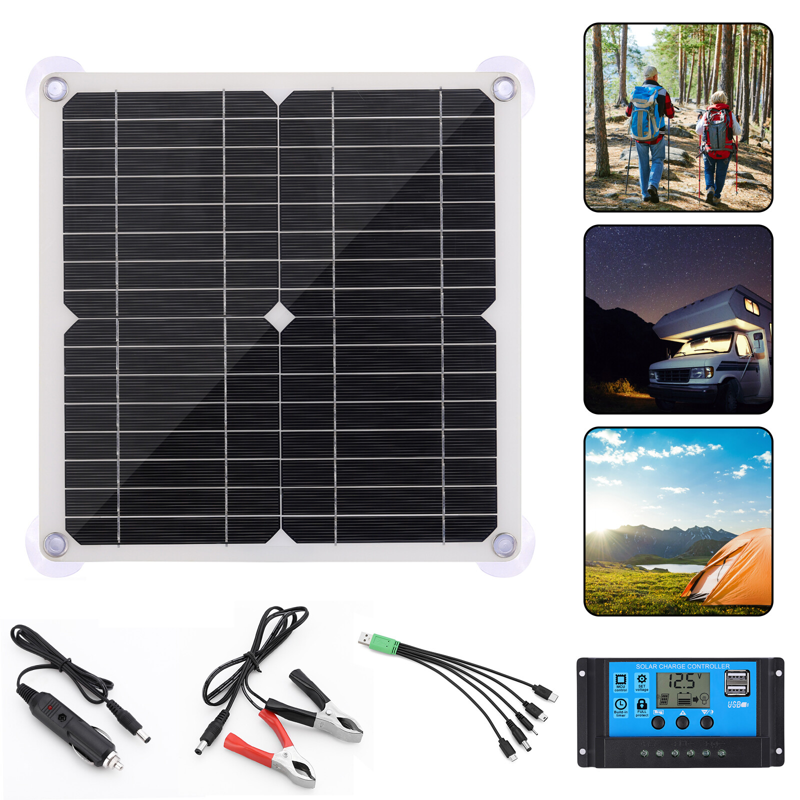 12V 200 Watts Solar Panel Kit100A Battery Charger with Controller Caravan Boat
