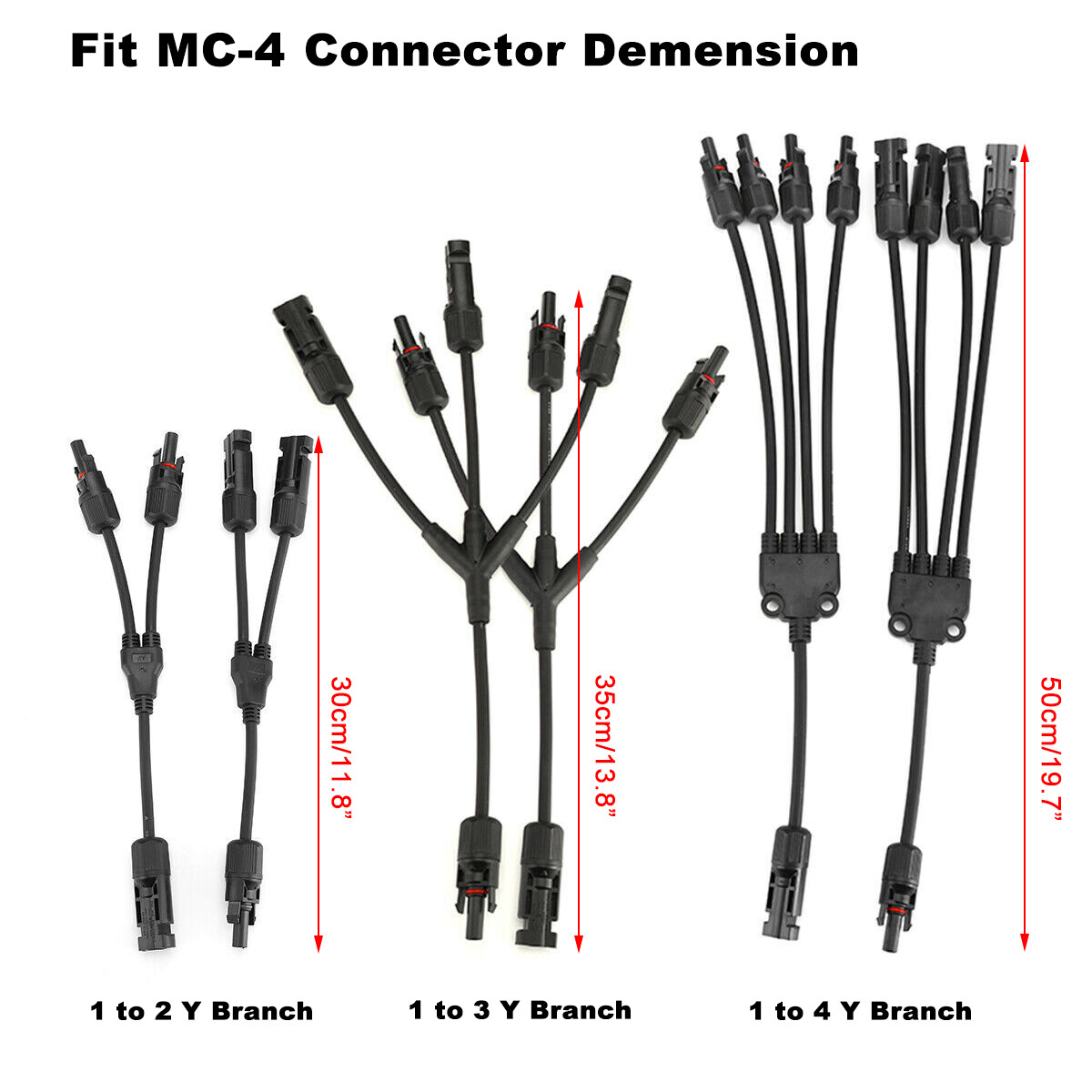 2/3/4 Y Branch Cable Solar Panel Cable Connectors Cable Extension Connector