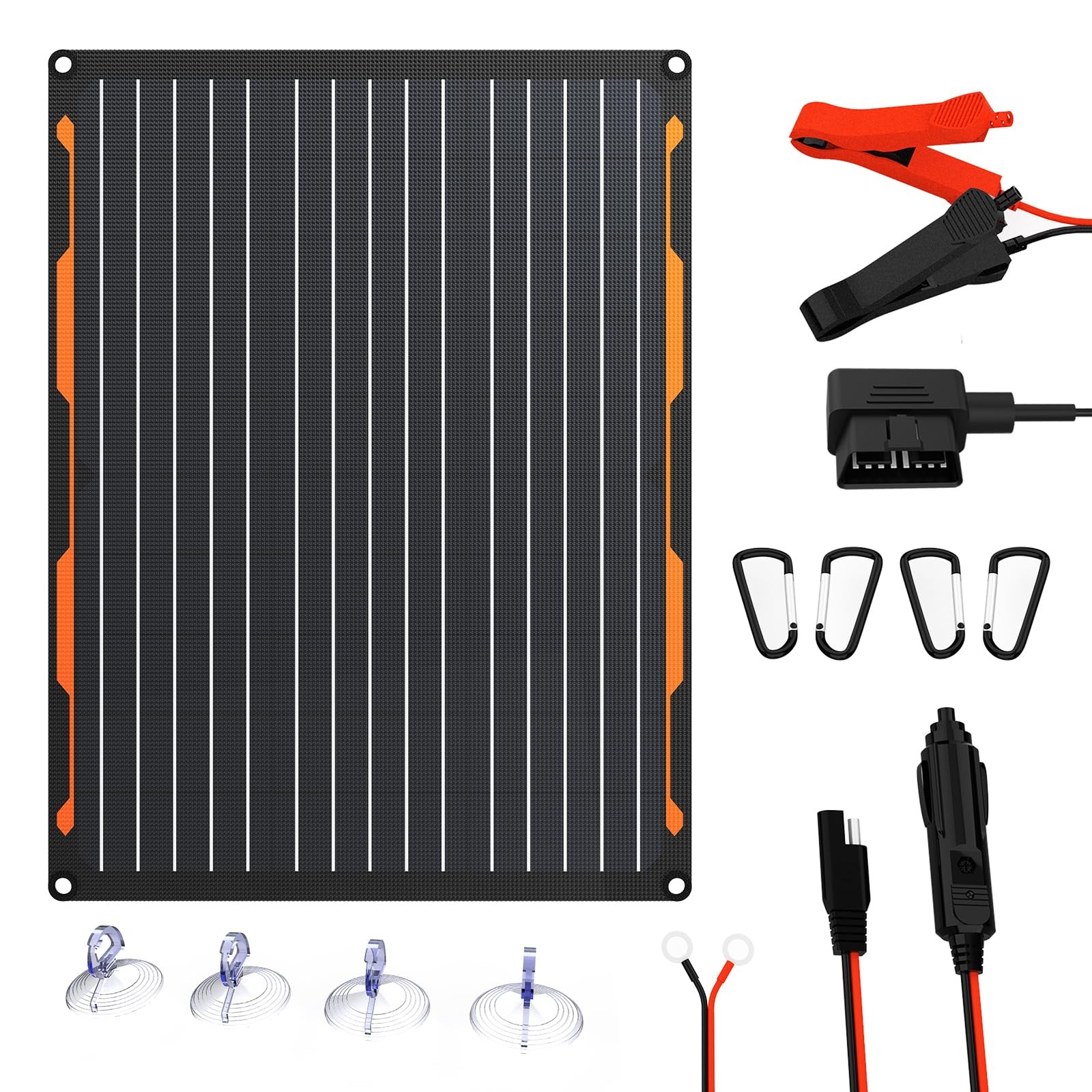 20W 12V Solar Panel Battery Charger Maintainer Kits Trickle Charger with Buil…
