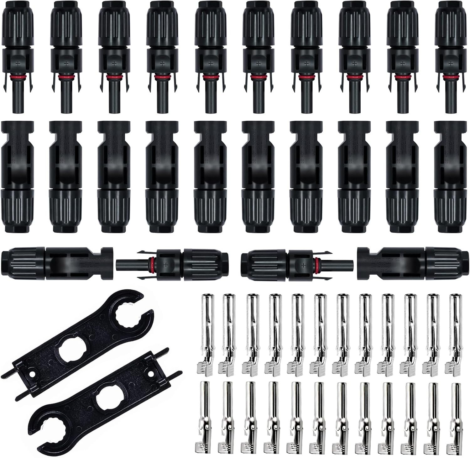 Comprehensive 24 PCS Solar Connector Set with 2 Spanners – Optimal for Any Setup