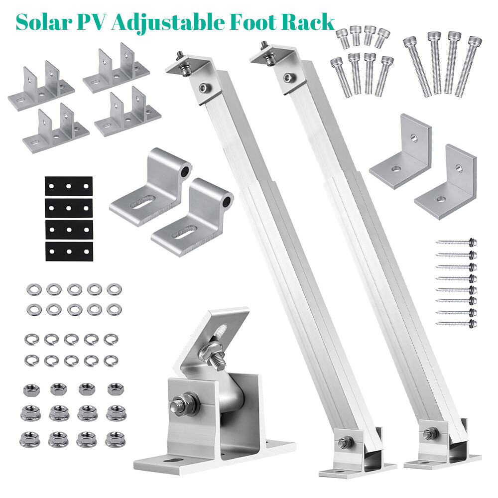 2/4 Pack Adjustable Solar Panel Tilt Mounting Rack Bracket for RV Boat Roof Yard