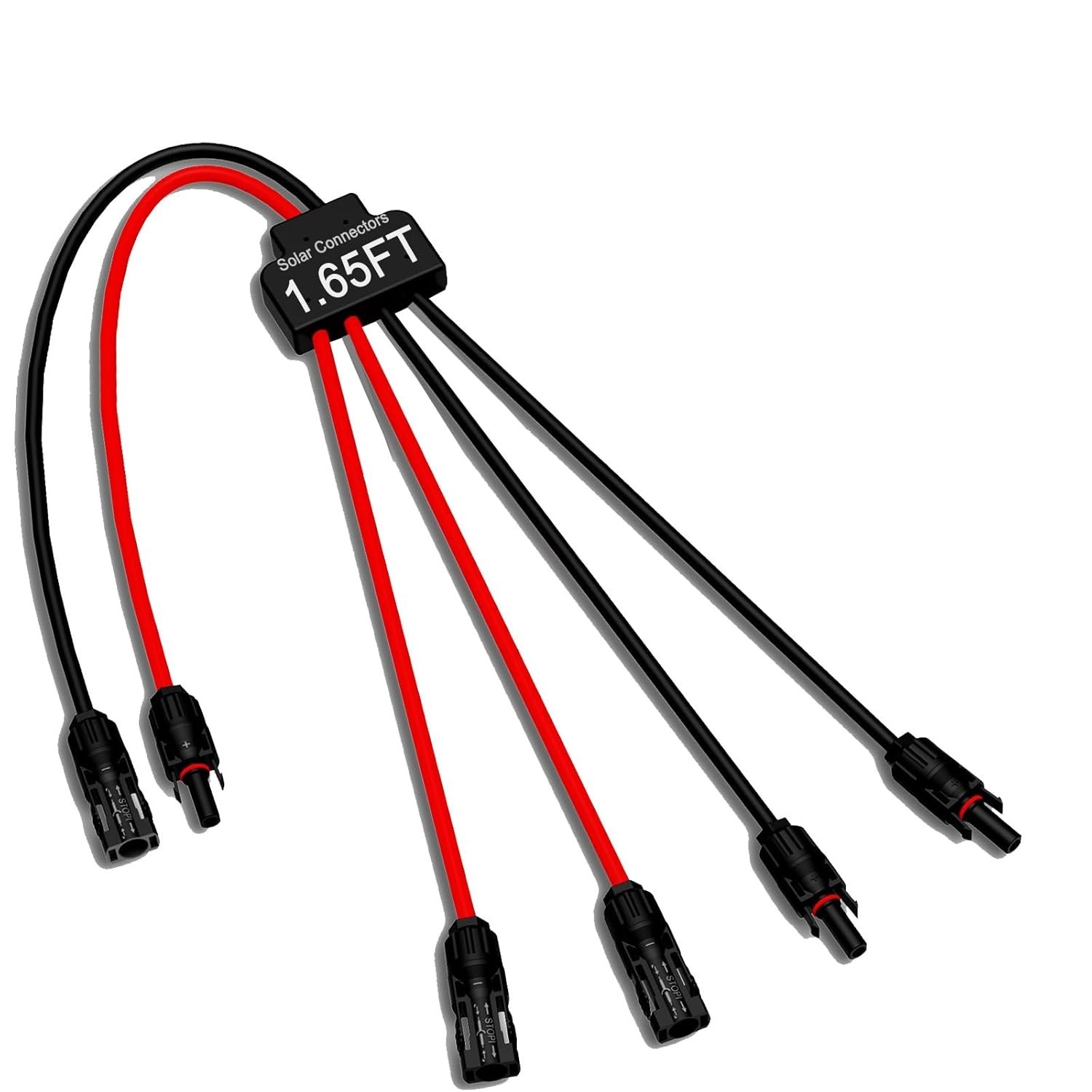 Heat-Resistant Solar Connector Cable, 2 to 4 Panels Adapter for Efficient Power