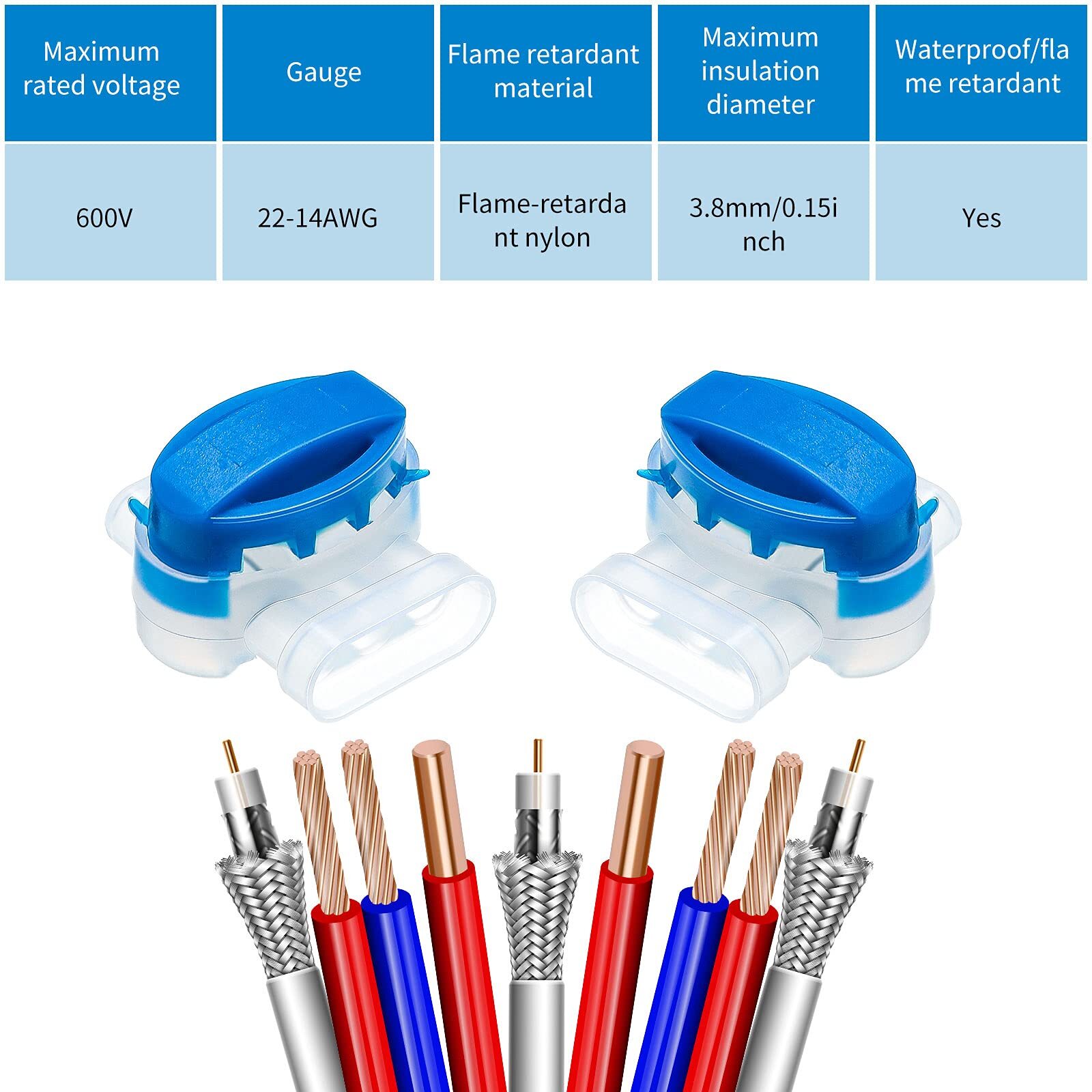 120 Pieces 3 Way Wire Connectors Locks Wire Connectors Electrical IDC 314-box…