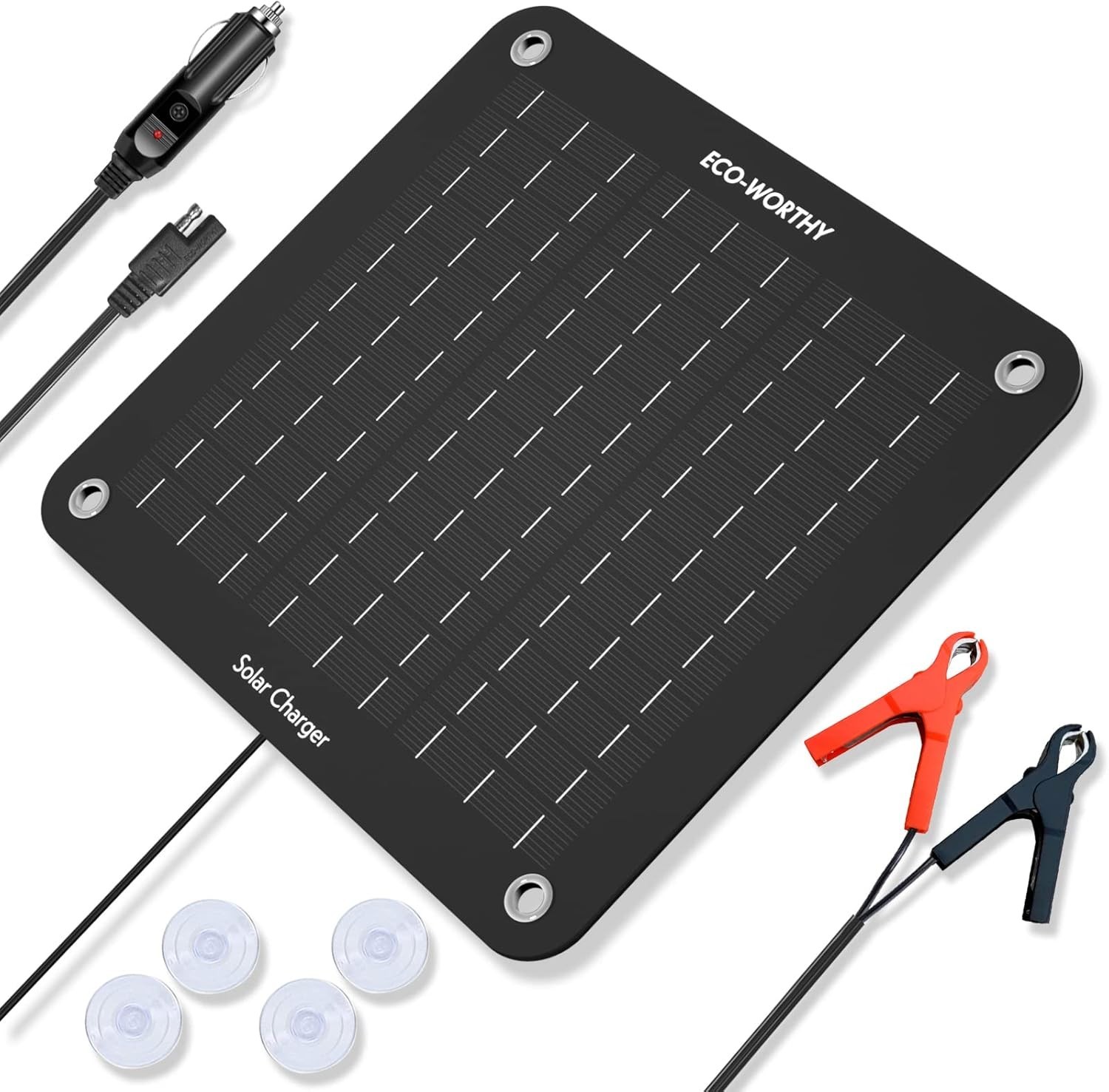 Easy Install 10W Solar Trickle Charger for Cars, Trucks, and Boats – Waterproof