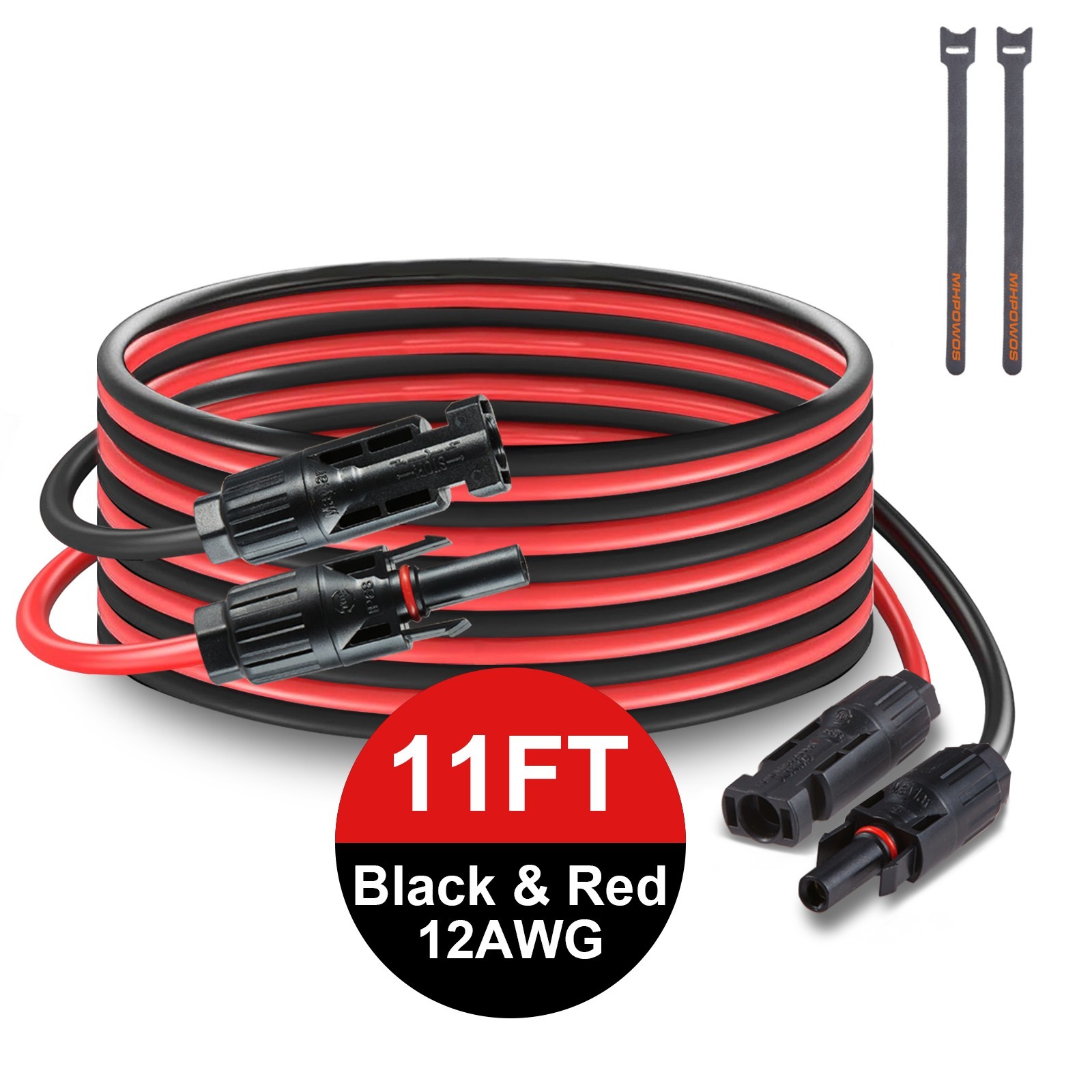 Solar Panel Extension Cable 20ft 14AWG Male Female Wire Waterproof Connectors