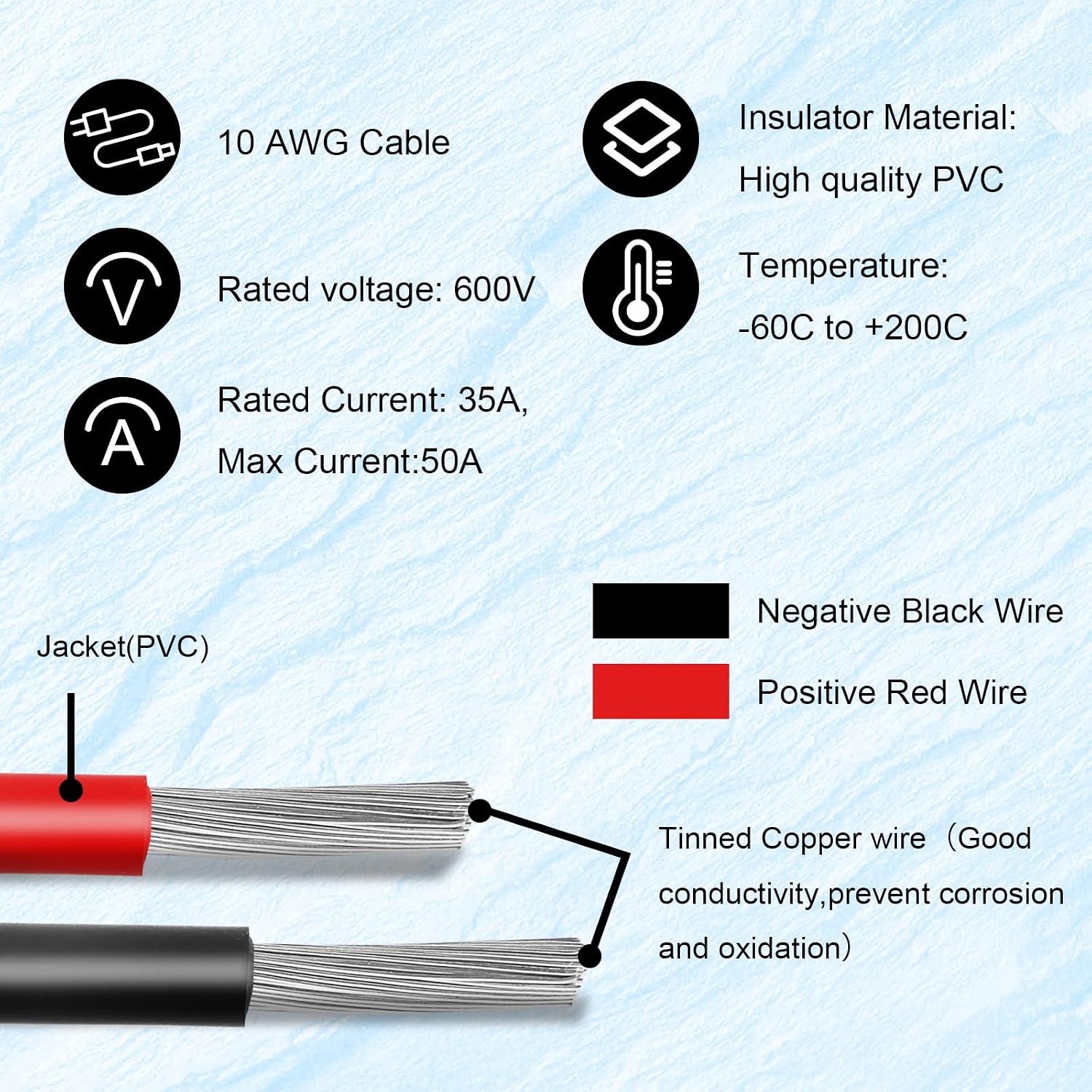 MOOKEERF Solar SAE Adapter Cable 75FT 10AWG RV Caravan