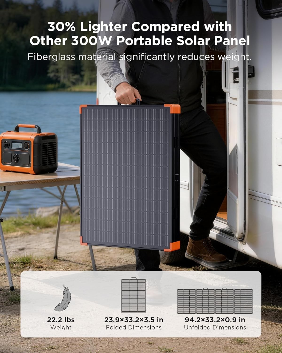 350W Foldable Solar Panel 25% Efficient IP68