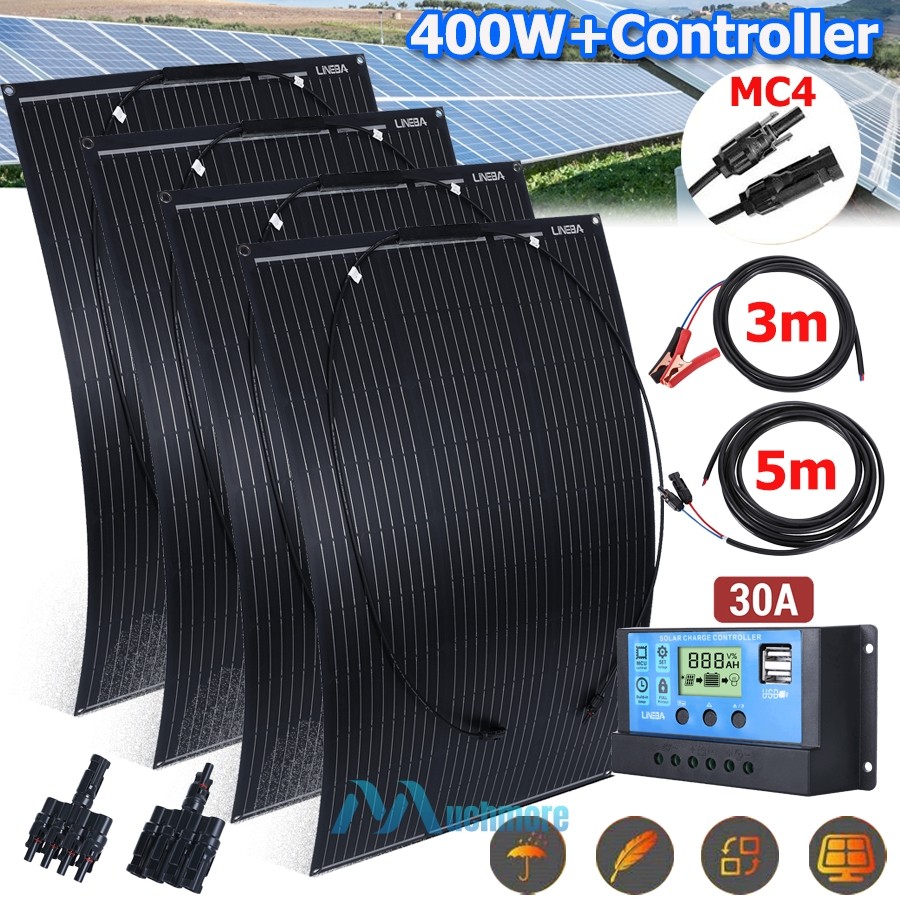 200W 400W Solar Panel Kit 18V Battery Charger Mono HighEfficiency PV for Sunshed