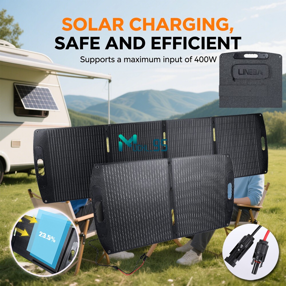 200W Mono Solar Panel Foldable Solar Blanket Adjustable Kickstand for Outdoor RV