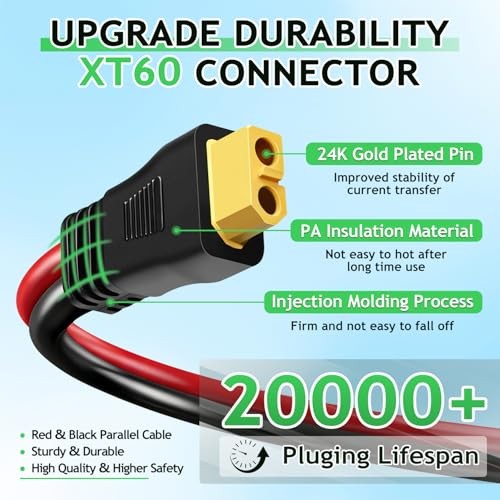 Solar Panel Extension Cable, 10AWG to XT60 Charge Extension Cable, MC4 – MC4