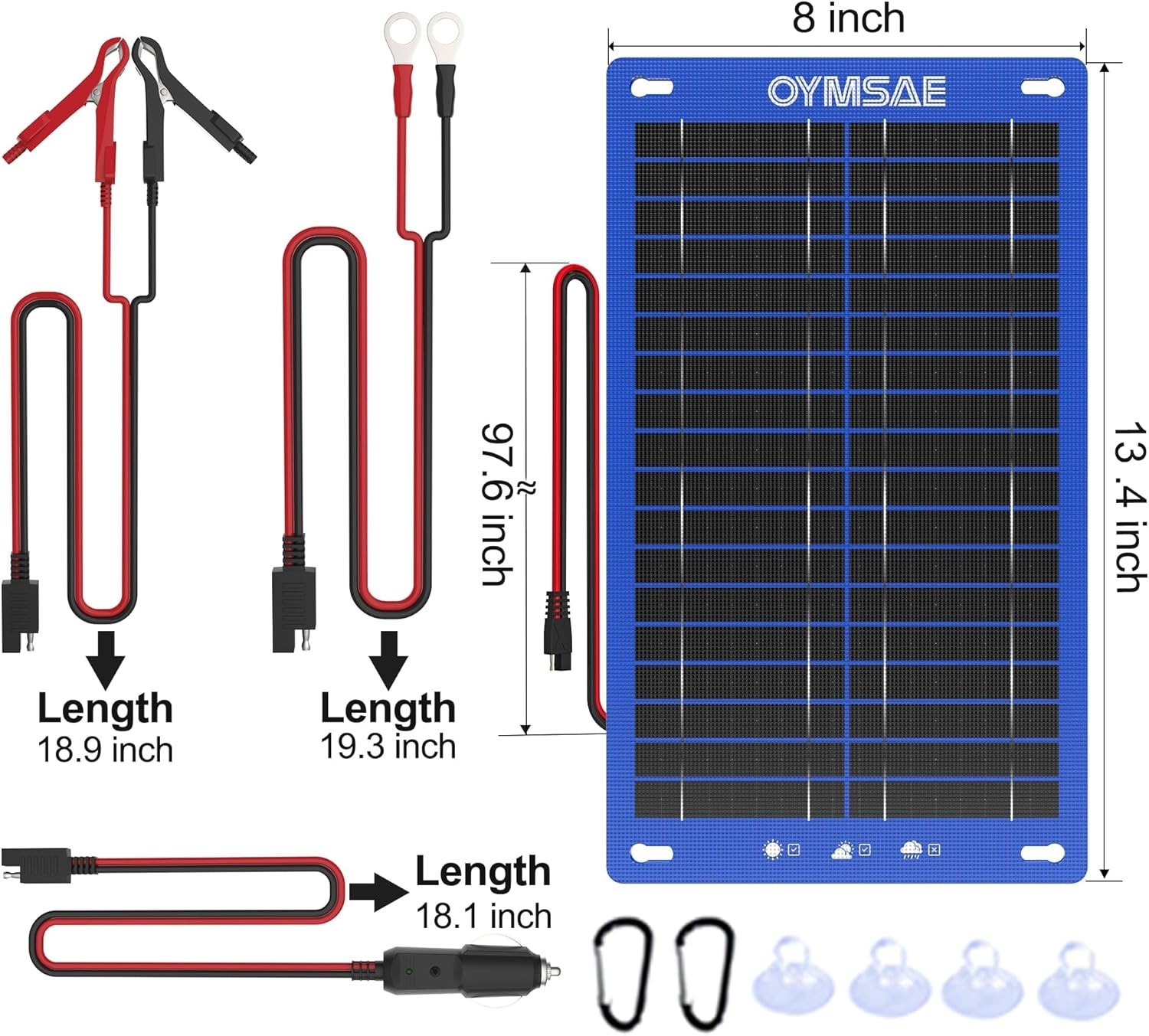 12W Portable Solar Car Battery Charger – 12V Trickle Maintainer for All Vehicles