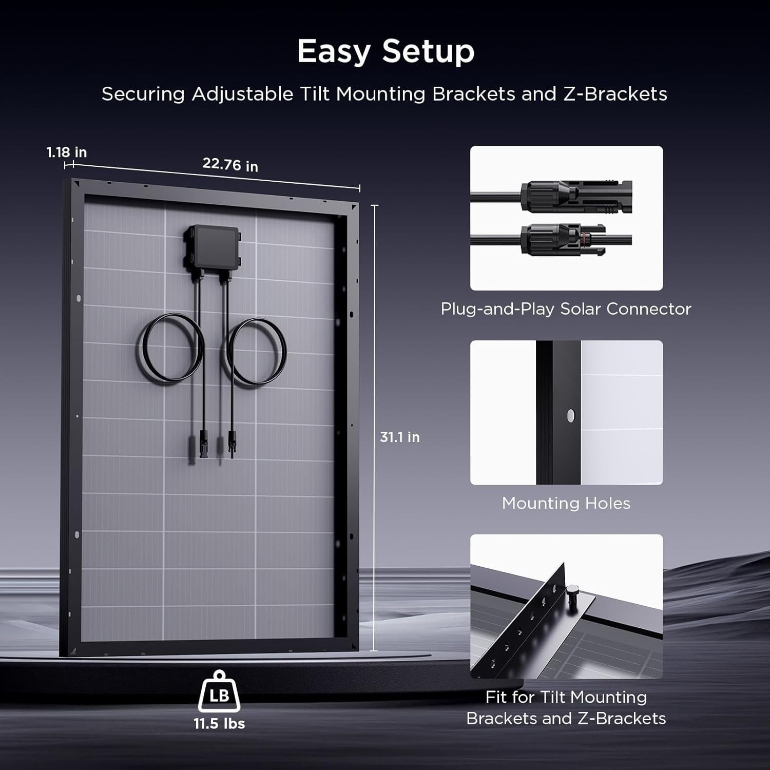 Durable 100W Solar Panel – Weather-resistant & Compact Design for Easy Mounting