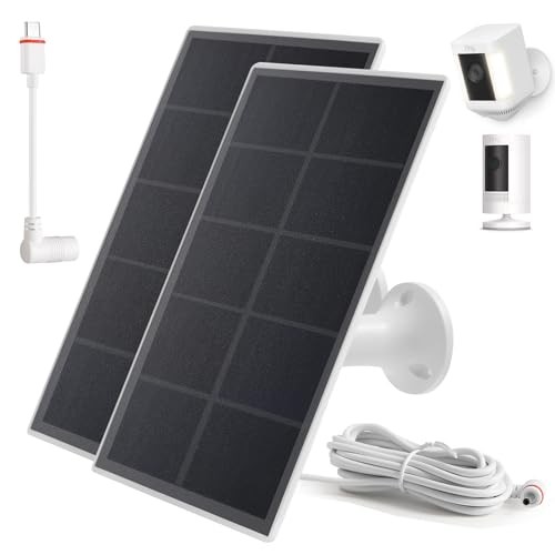 Ring Camera Solar Panel Charger, Compatible with Stick Up Cam White 2Pack