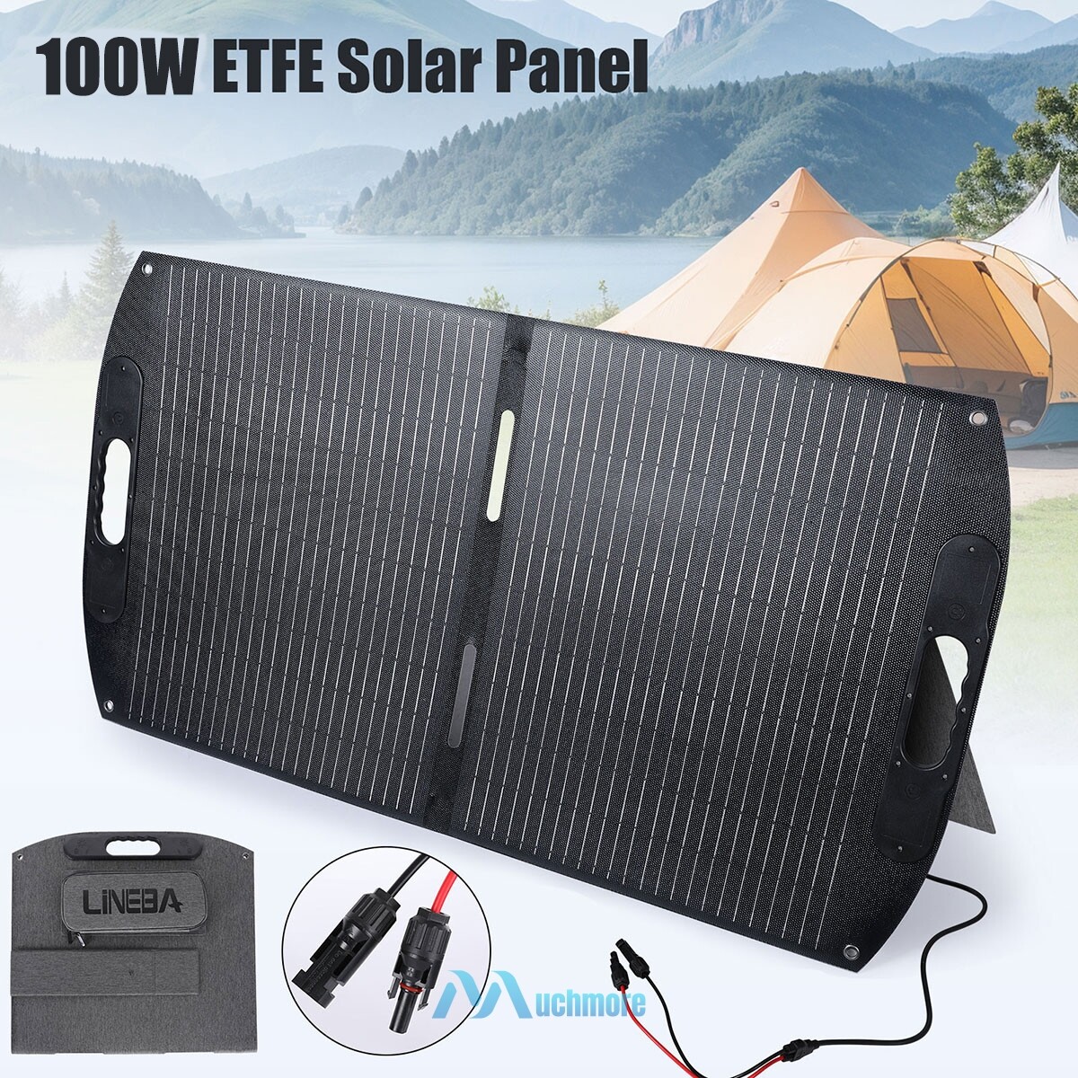 ETFE Solar Panel Kit Portable Foldable 100W 200W Waterproof Outdoor PowerStation