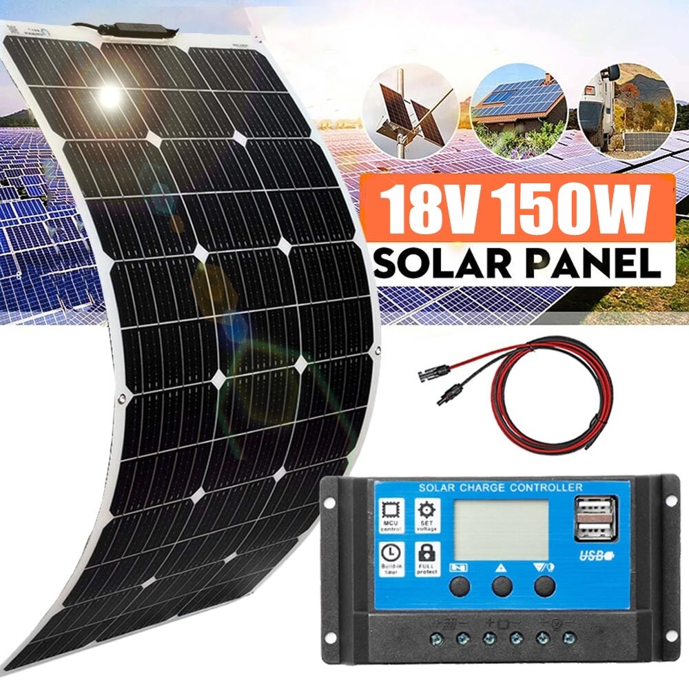 150w Rigid Monocrystalline Solar Panel Kit for Home/RV/Boat/Battery USA SALE