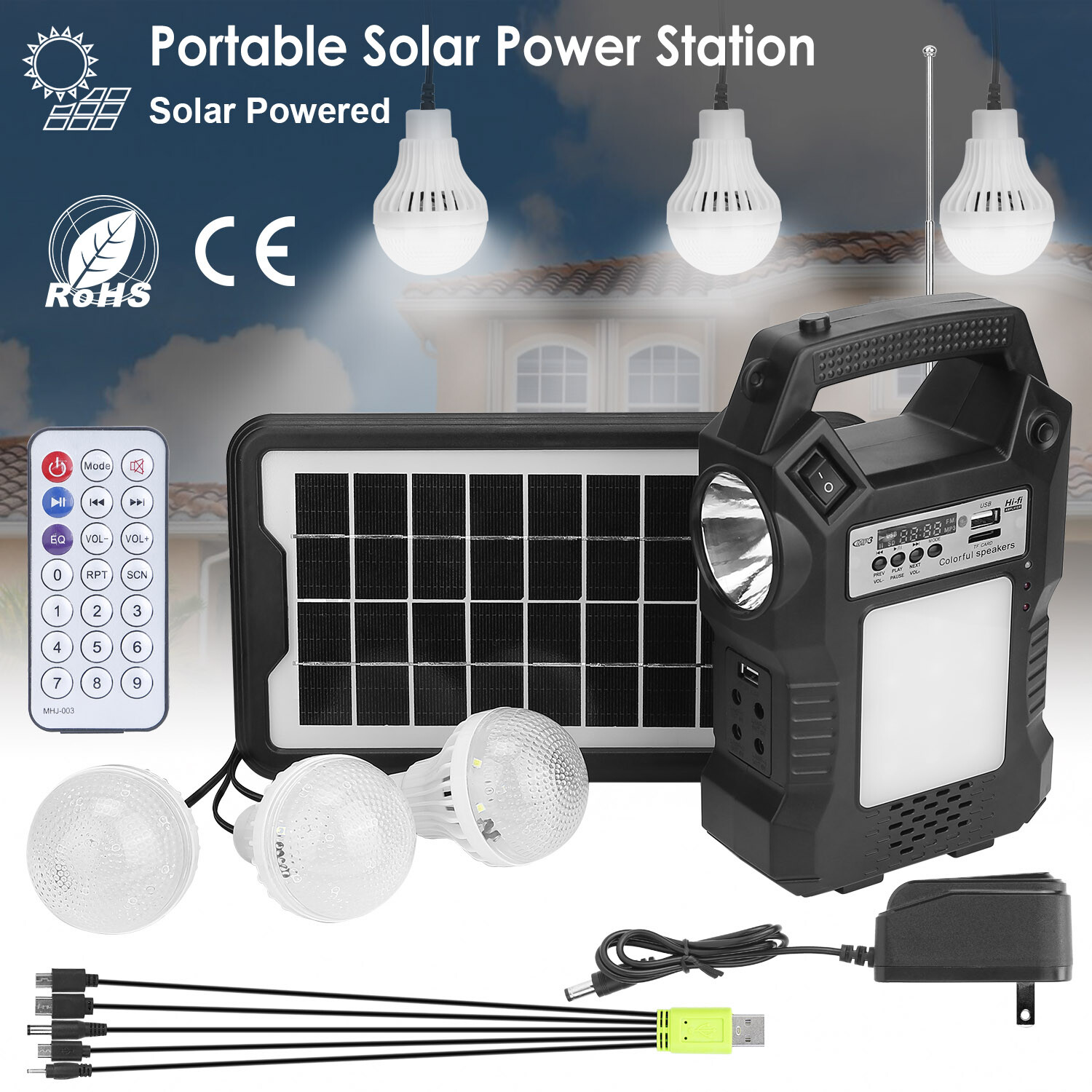 Solar Power Station Generator Charger Inverter Emergency Battery Bank Camping