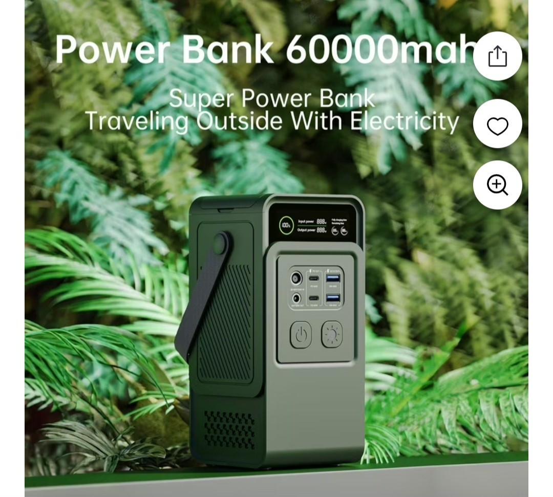 Portable Power Station Power bank 200W 60000 Mah LiFePO4 Battery Fast Charging