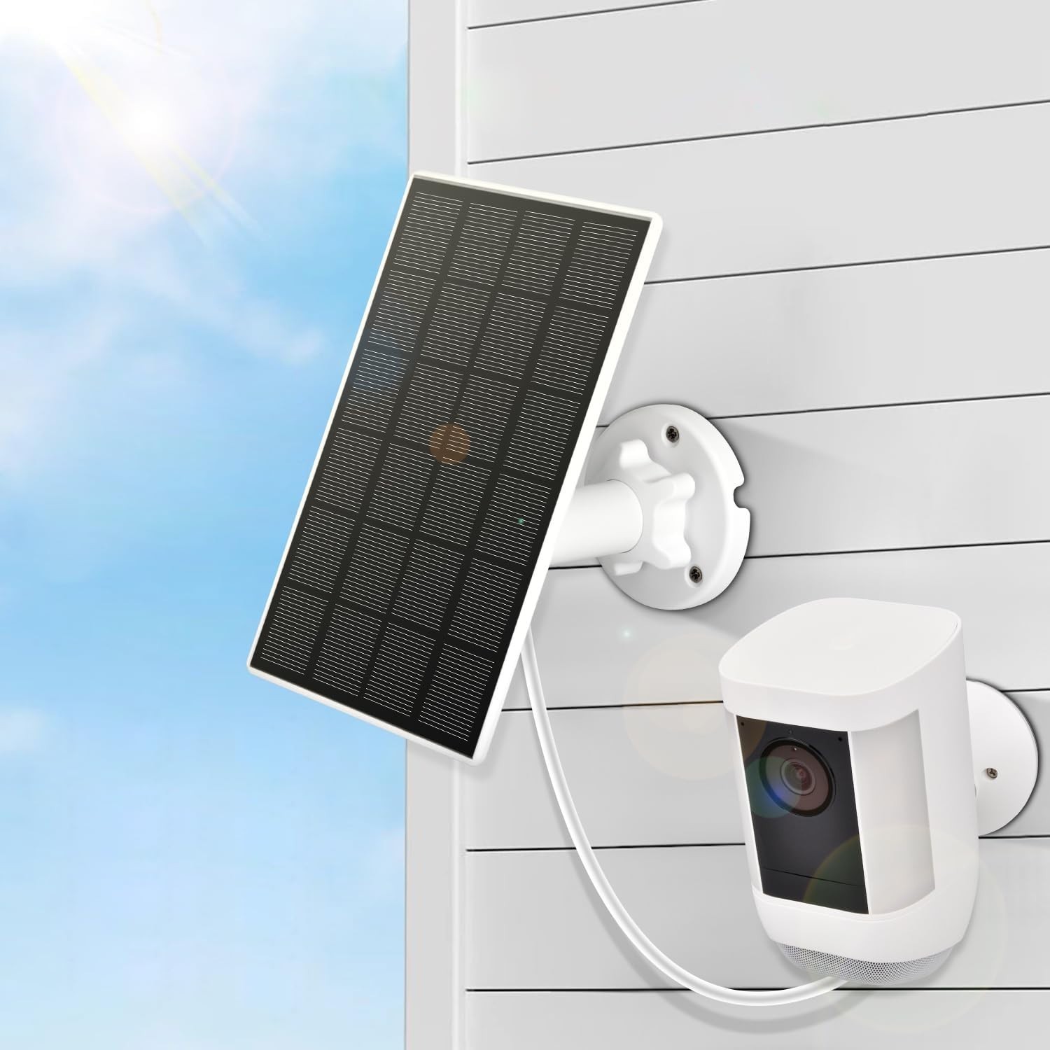 3.5W Solar Panel for Ring Cameras – USB-C Charger for Spotlight Cam Plus/Pro
