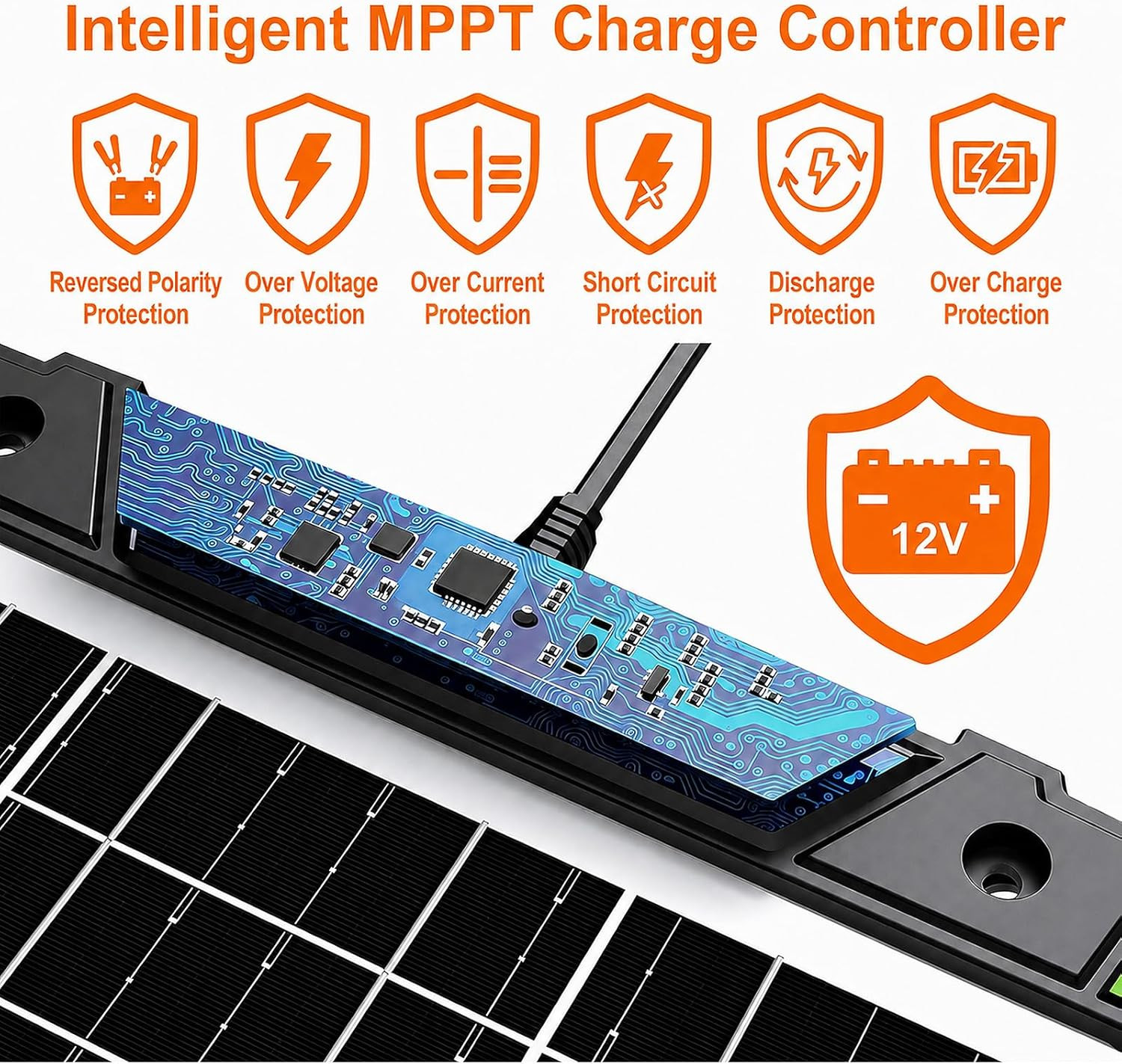 TOPRAY 20W 12V Solar Battery Maintainer & Trickle Charger | Battery Drain Reduct