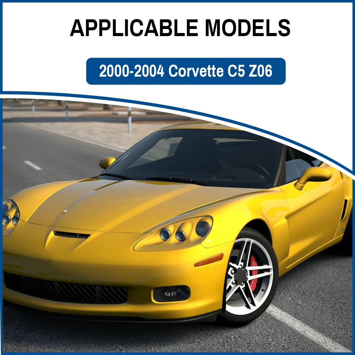 4Pcs Wheel Center Caps Compatible with 2000-2004 Corvette C5 Z06 Black Center…
