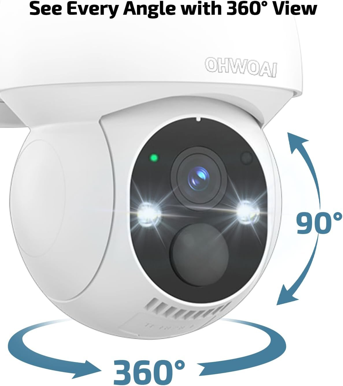 《100% Solar Powered &Full 360° Coverage》Outdoor Wireless PTZ Camera System, 4MP