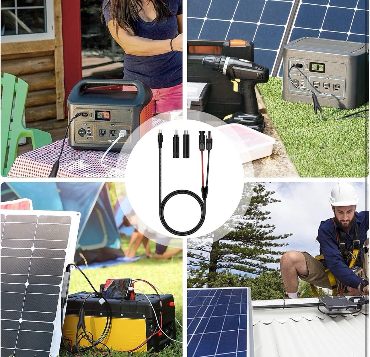 Solar Panel To 8mm Adapter Cable Dc 8mm Connector With Dc 5.5X2.5mm Converter📦