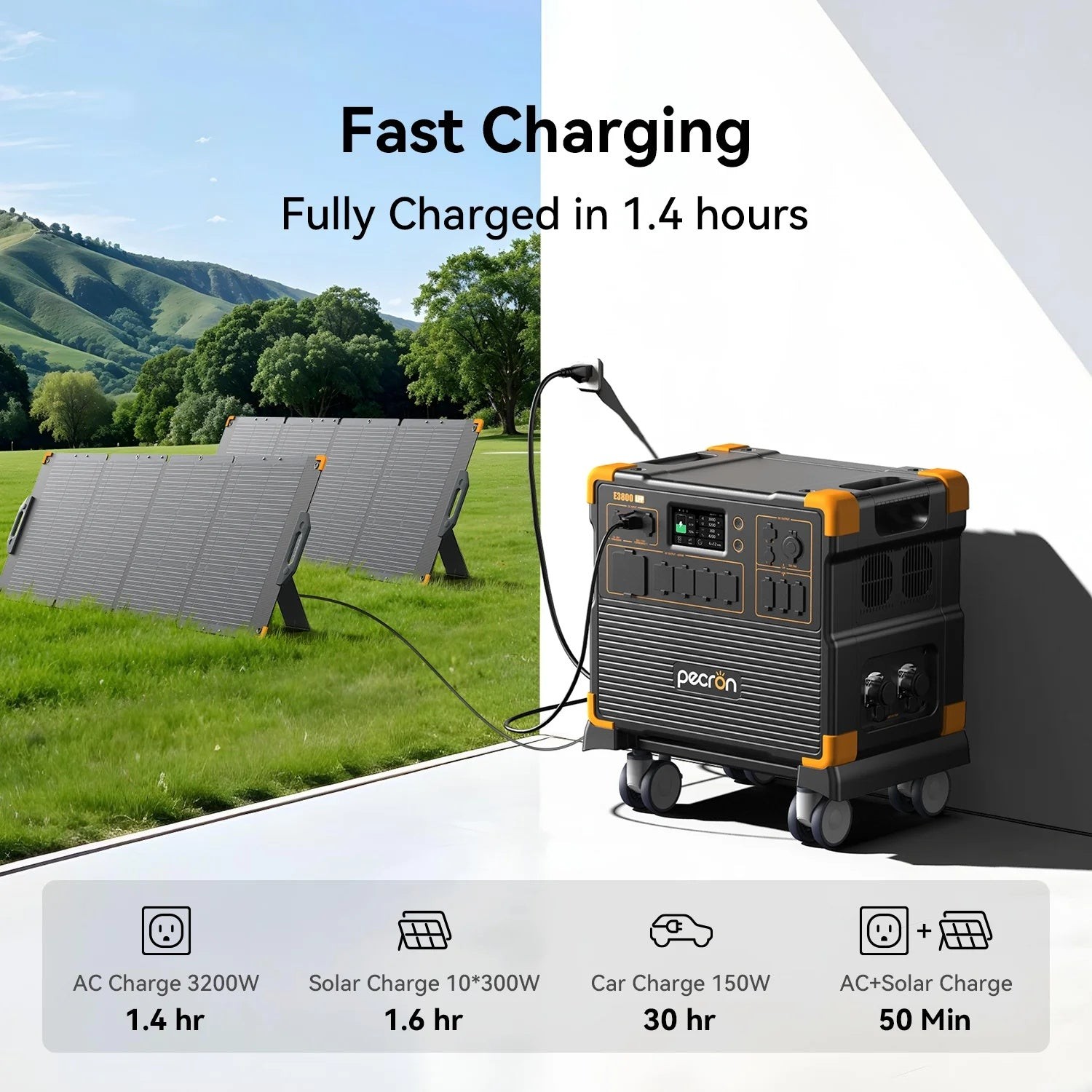 3840Wh Portable Power Station 4200W LiFePO4 Solar Generator Expandable